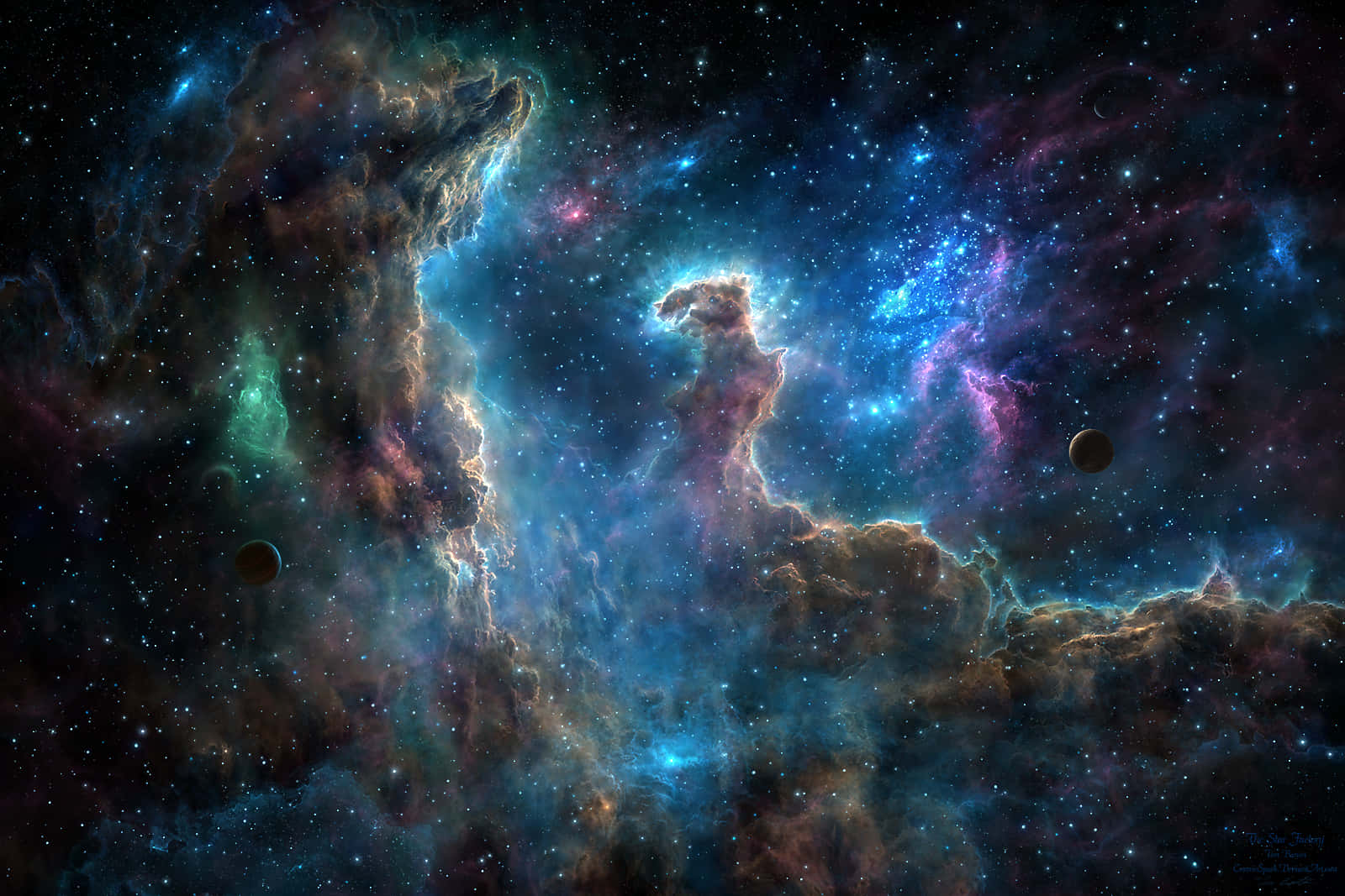 Cosmic Rays, cosmic nebulae, electric blues, HD Desktop Wallpaper