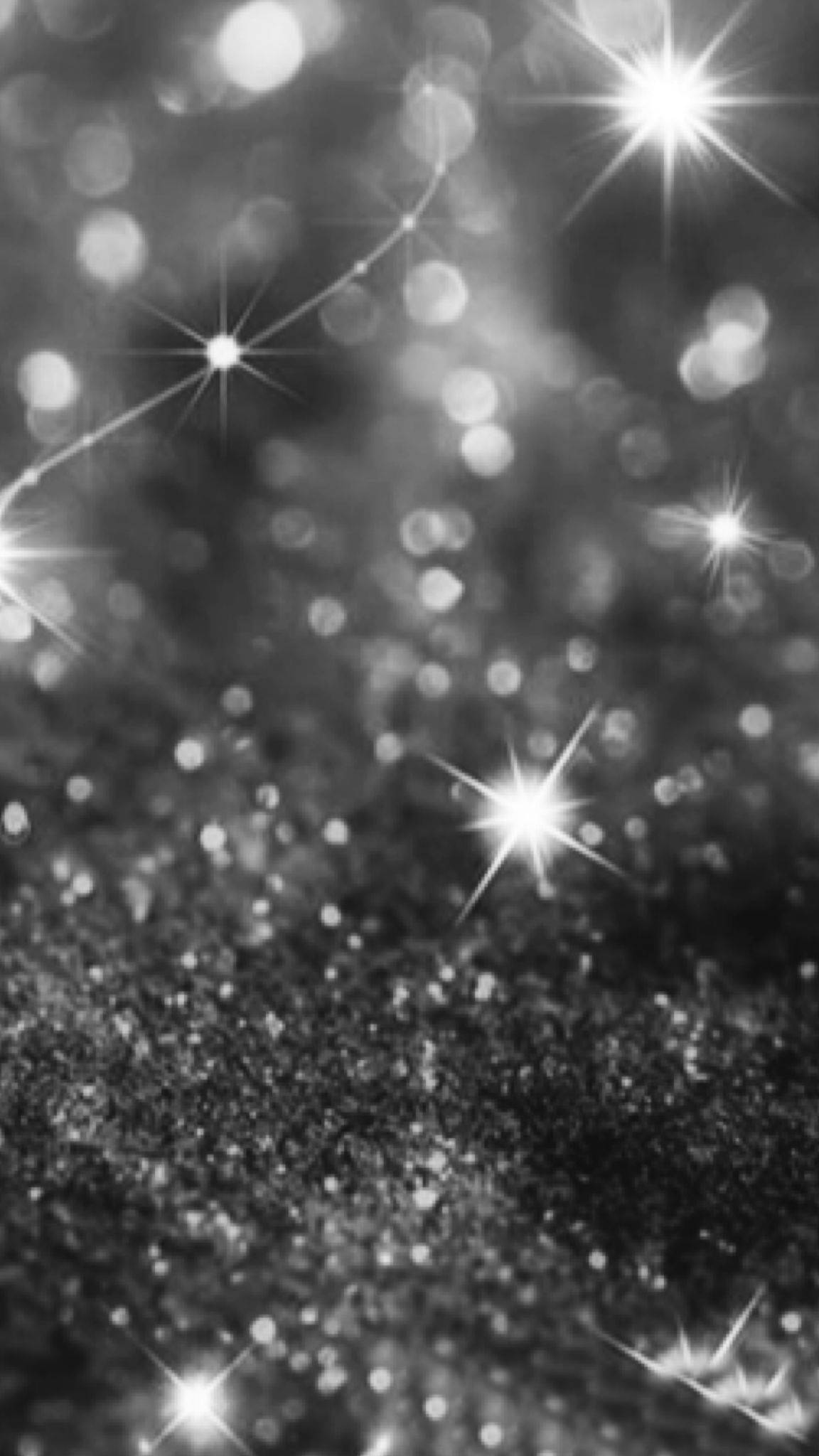 black glitter, bokeh, star rays, Full HD Phone Wallpaper