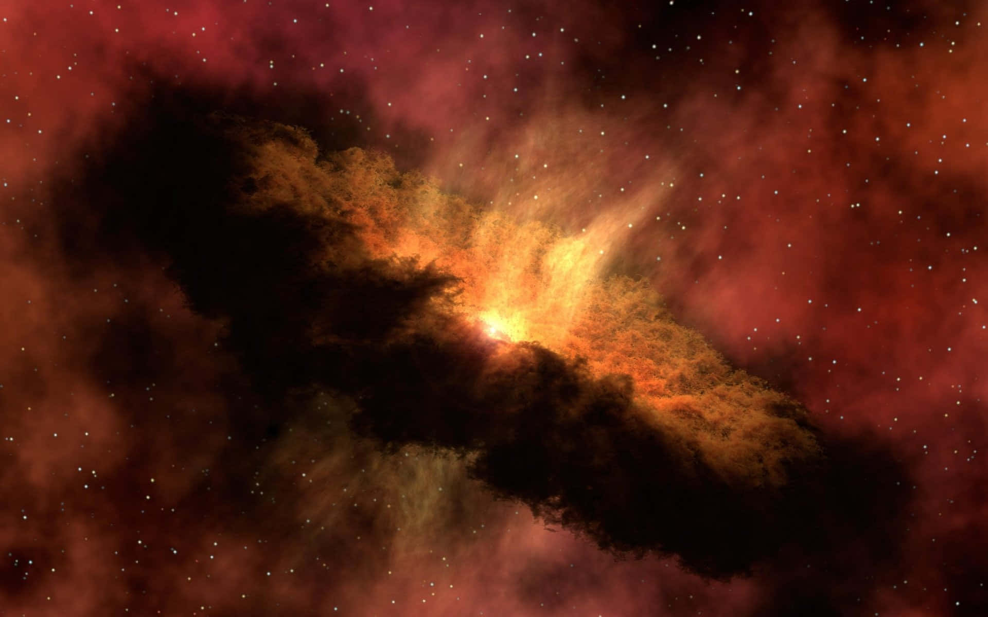 Cosmic, nebula, fiery orange, Full HD Desktop Wallpaper