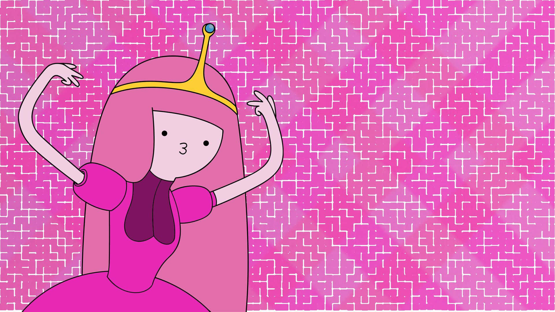 kawaii characters, cartoon princess, pink crown, Full HD Desktop Wallpaper