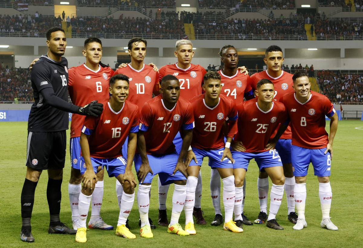 2022 friendly match, Costa Rica National Football Team, red jerseys, SD Desktop Wallpaper
