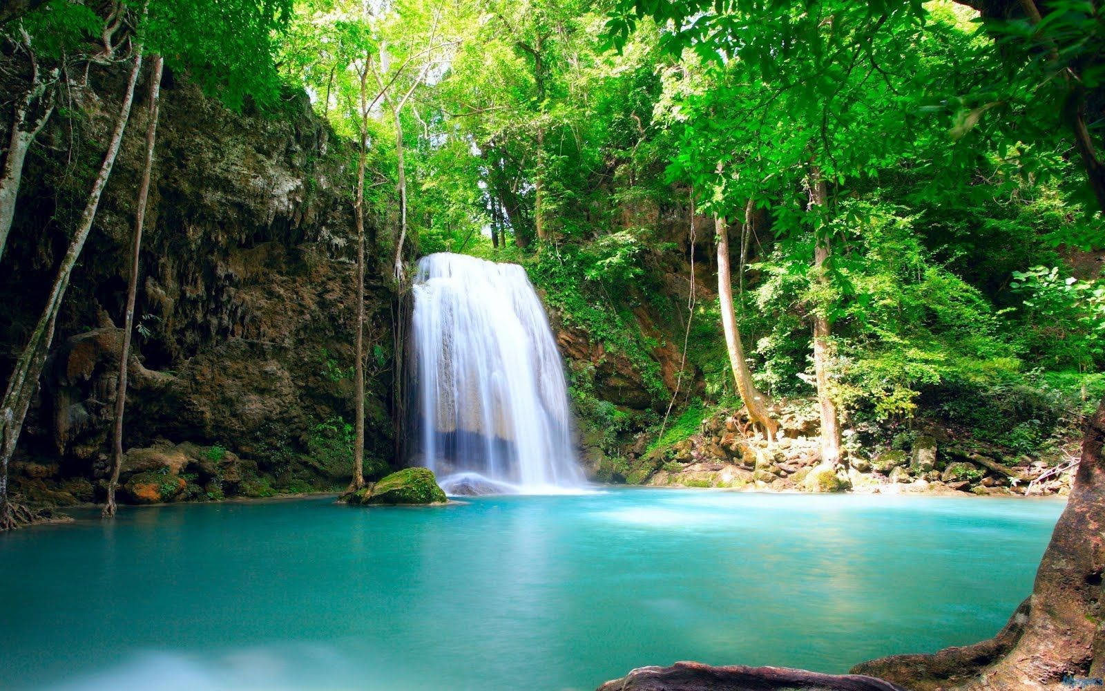 Costa Rica, tropical waterfall, turquoise pool, HD Desktop Wallpaper
