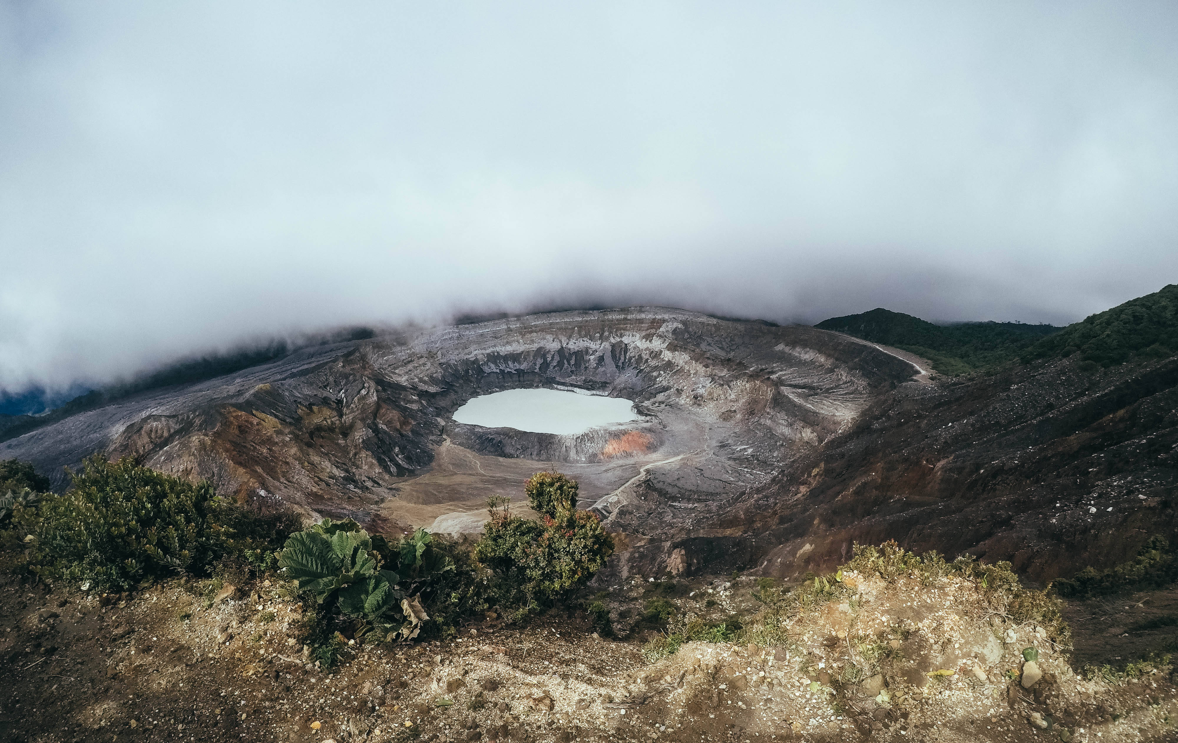 Costa Rica, volcano crater, crater lake, 4K Desktop Wallpaper