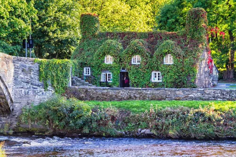 cute wales tea house, stone cottage, ivy, SD Desktop Wallpaper