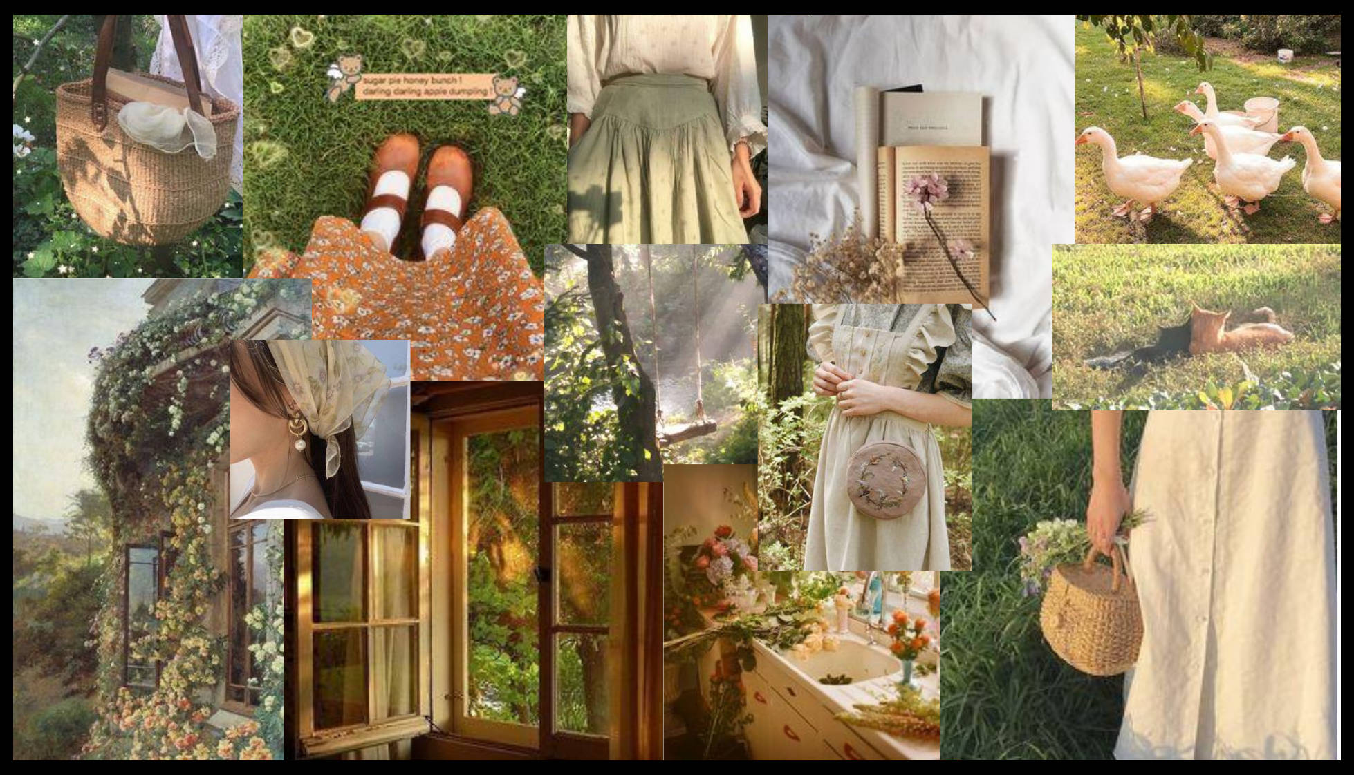 countryside living, cottagecore, vintage dresses, Full HD Desktop Wallpaper