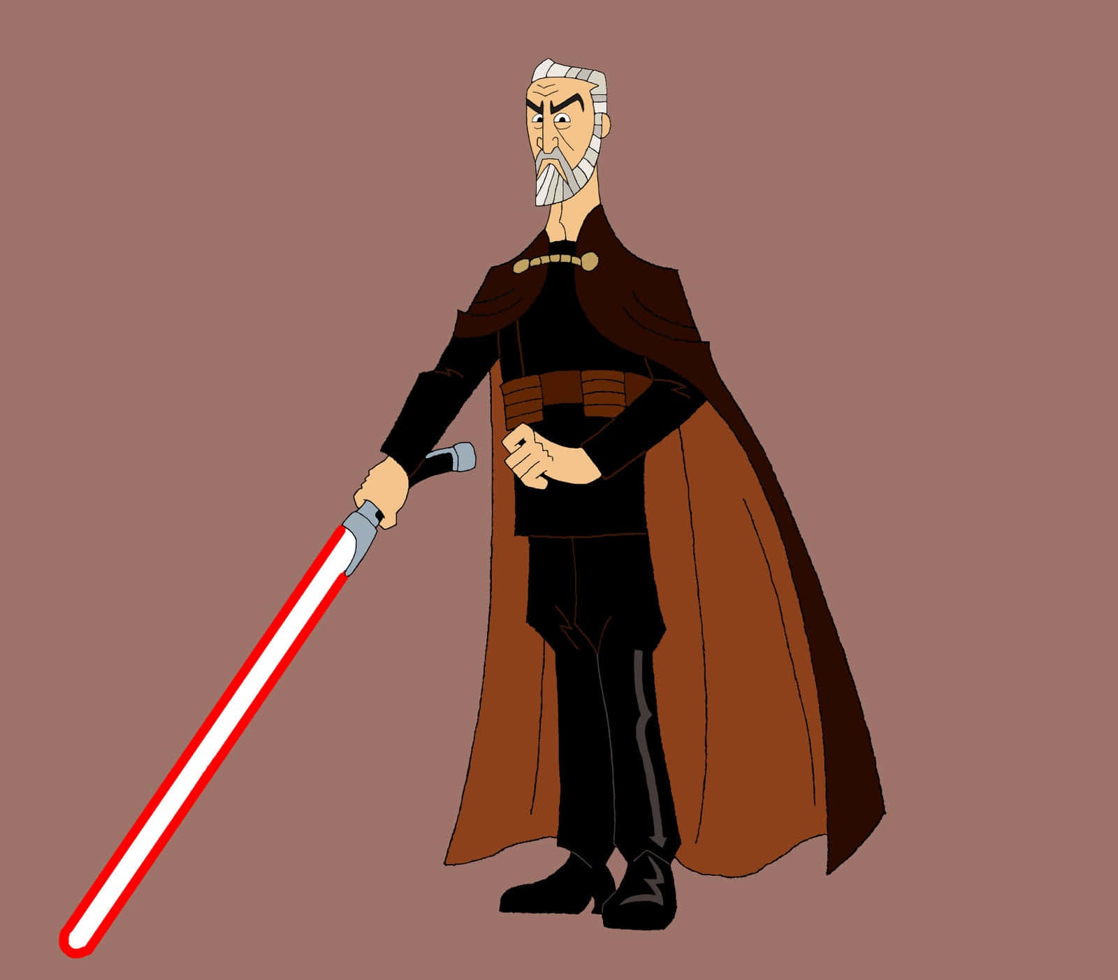Count Dooku, red lightsaber, white beard, HD Desktop Wallpaper