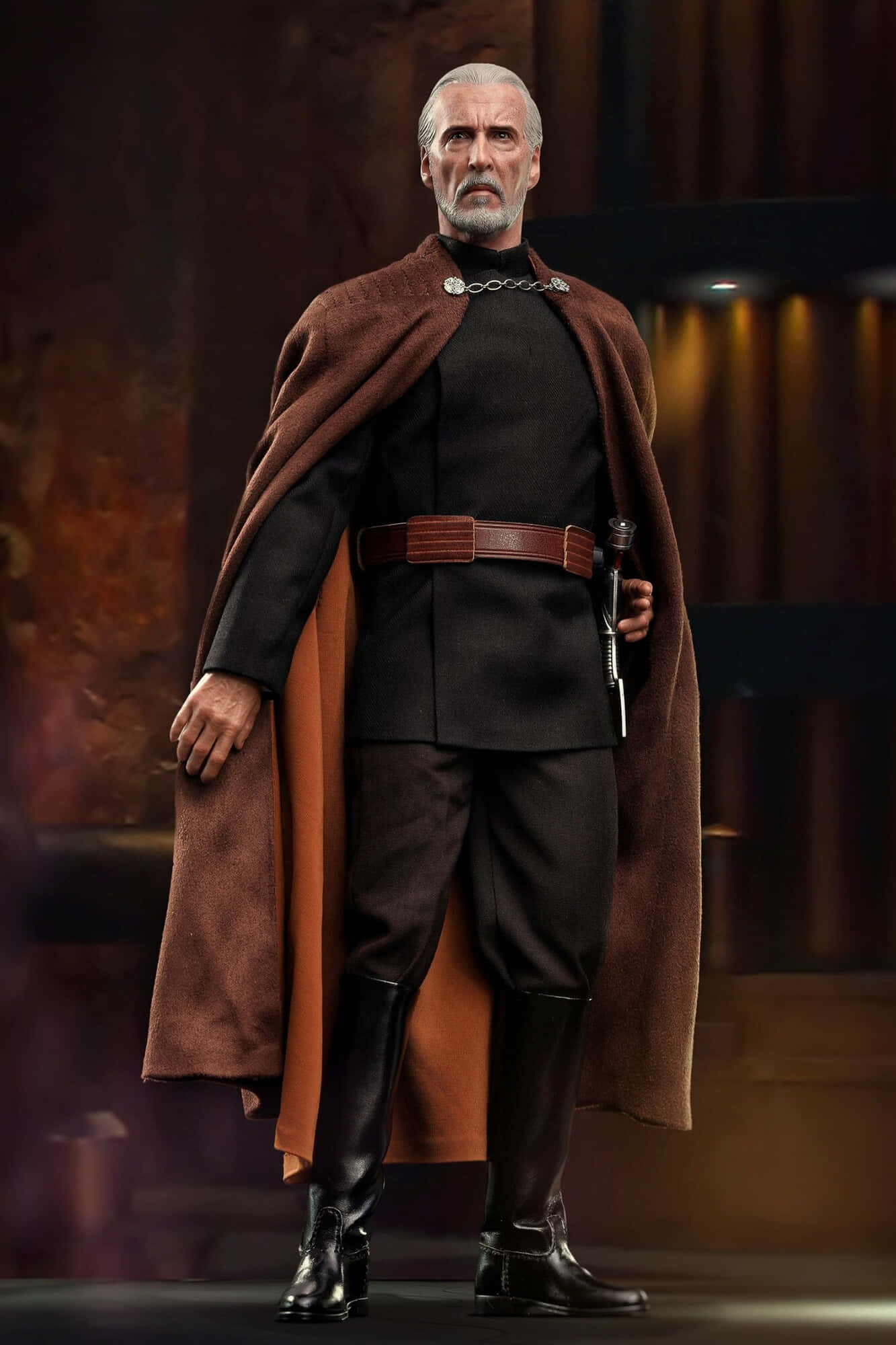 Count Dooku, gray-haired man, brown cloak, Full HD Phone Wallpaper