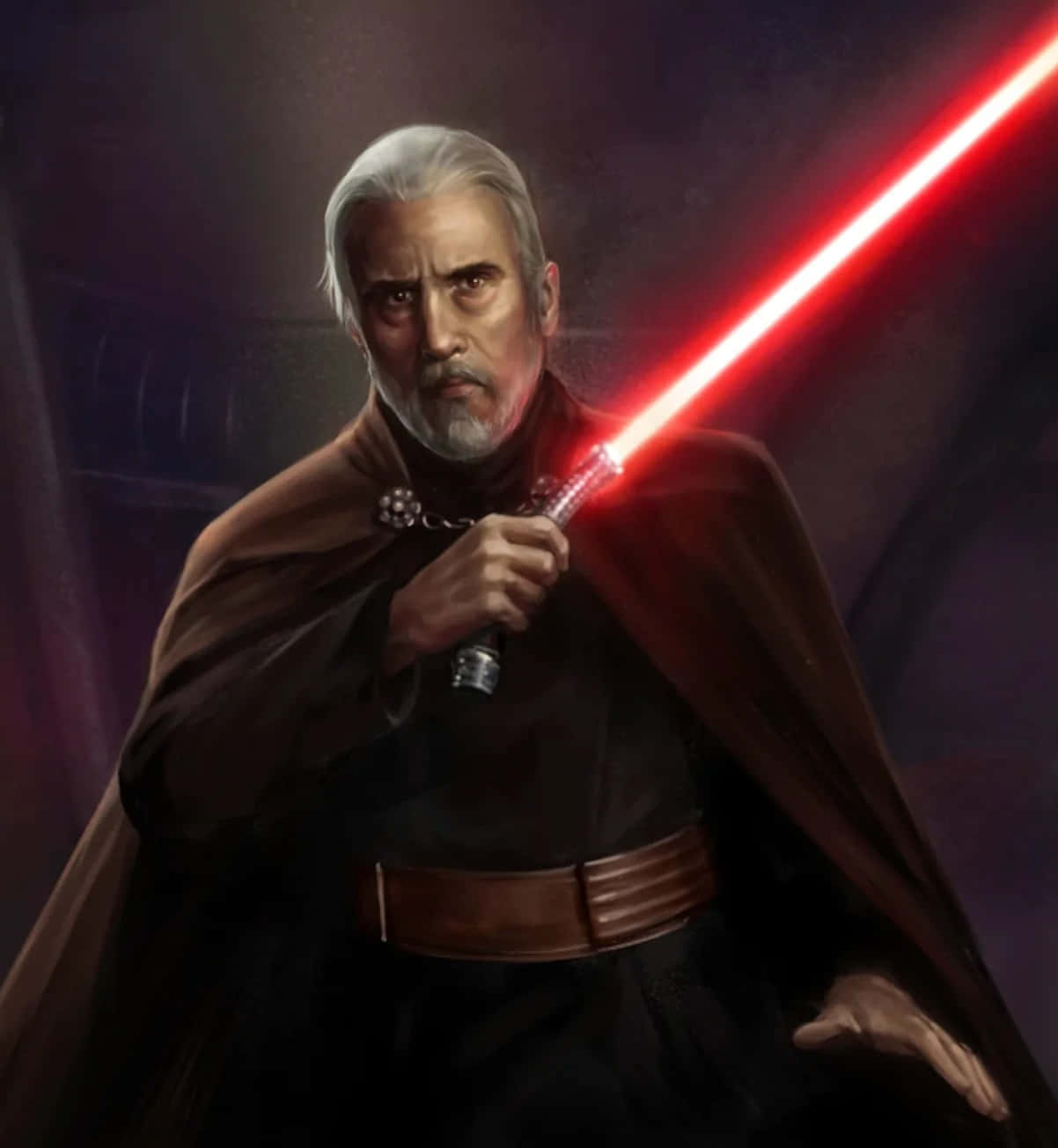 Count Dooku, red lightsaber, white hair, HD Phone Wallpaper