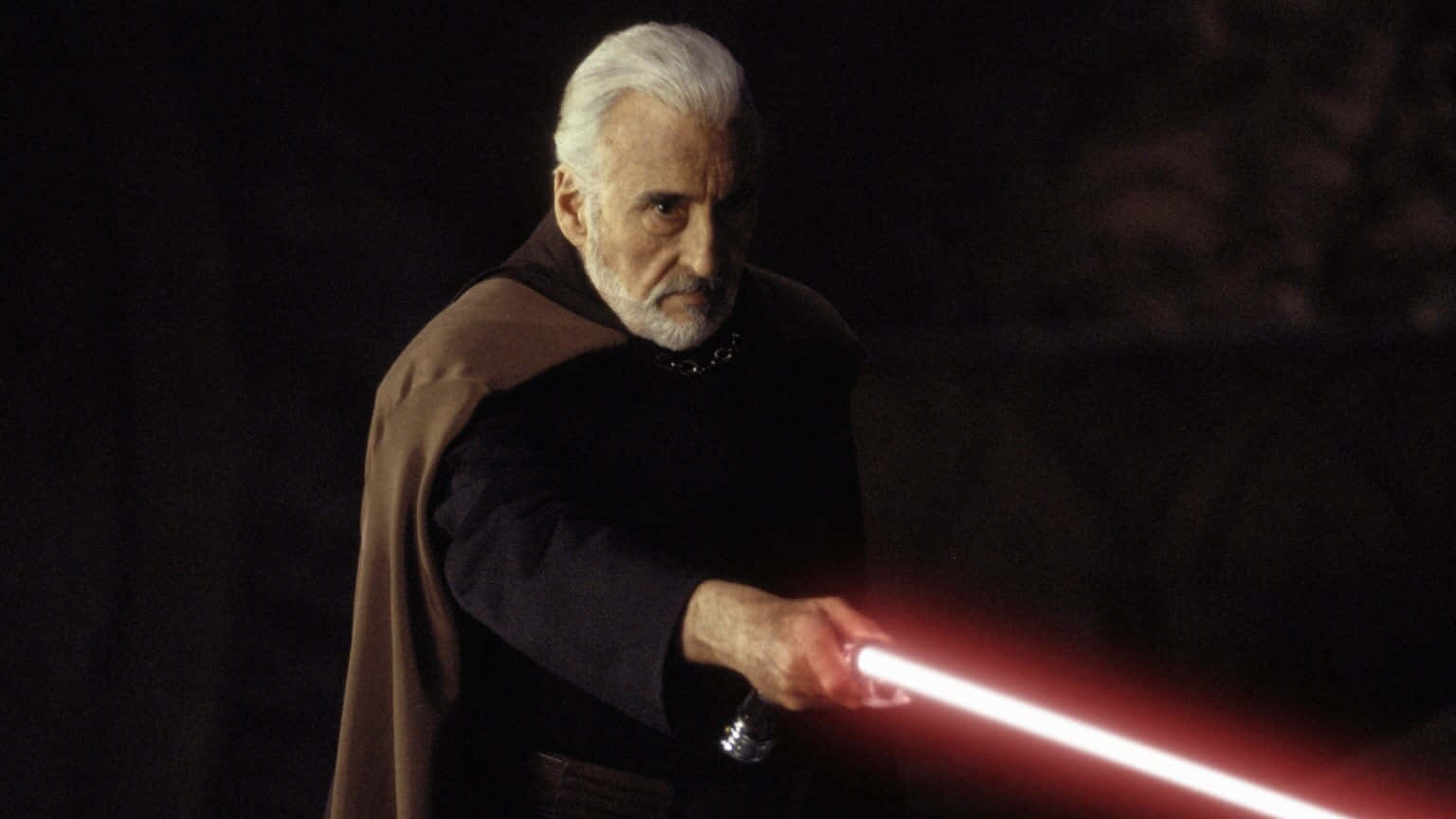 Count Dooku, red lightsaber, white hair, HD Desktop Wallpaper