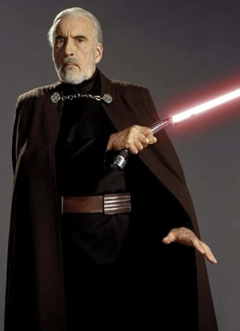Count Dooku, red lightsaber, white beard, SD Phone Wallpaper