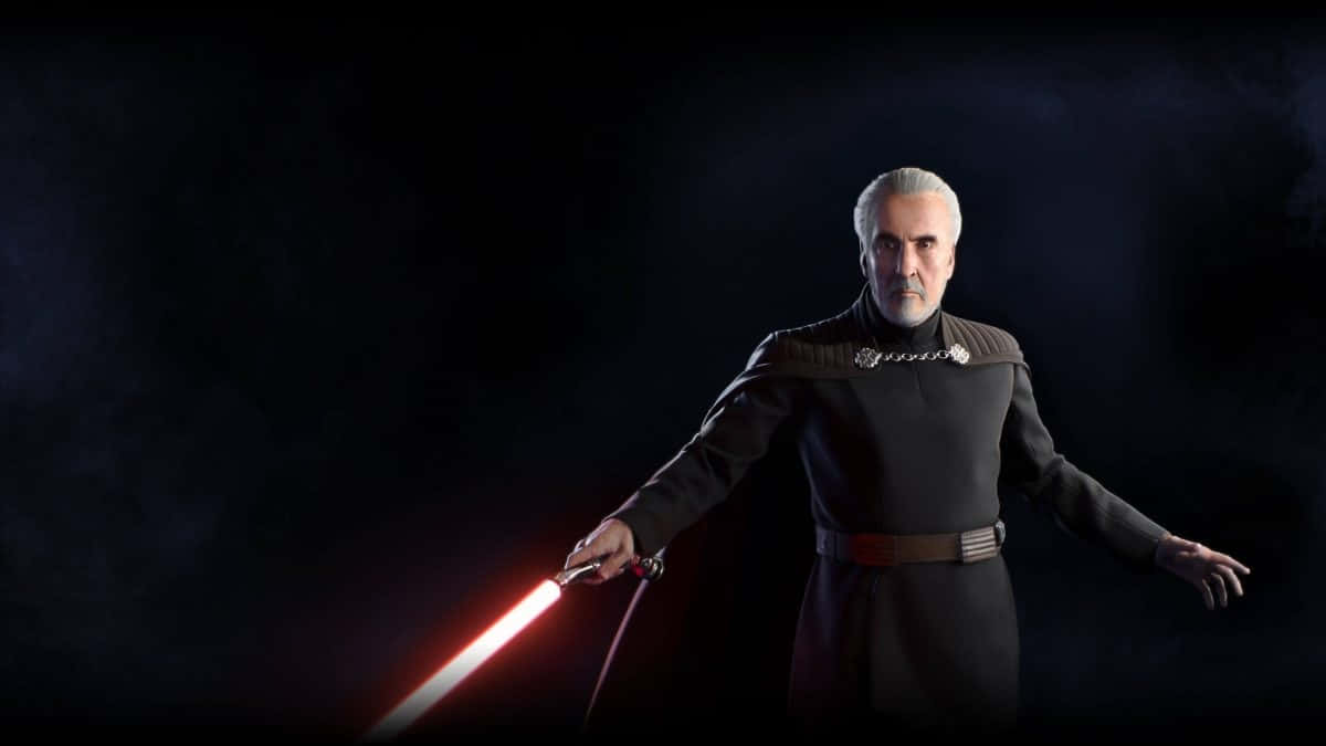 Count Dooku, red lightsaber, black armor, SD Desktop Wallpaper