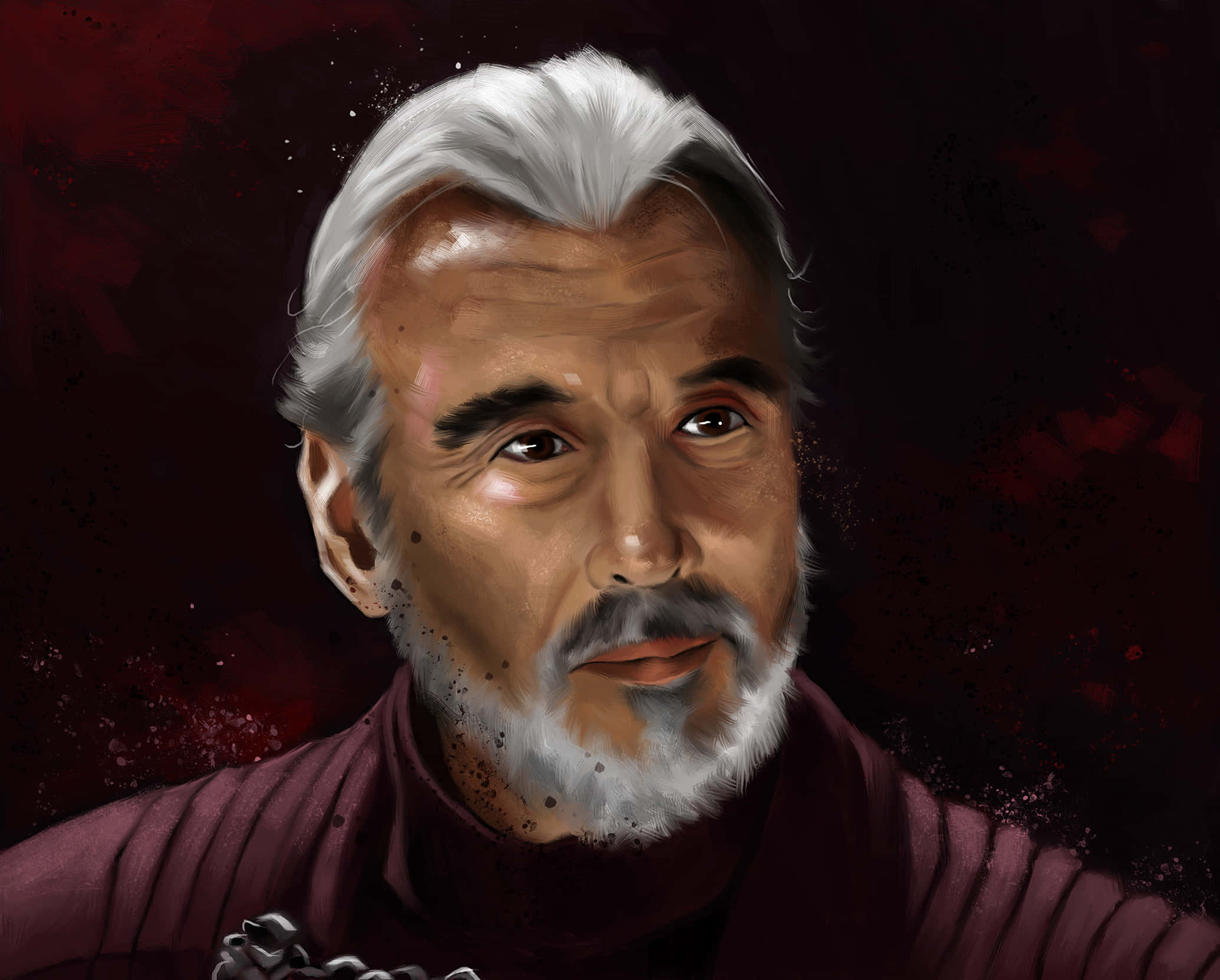Count Dooku, white hair, beard, Full HD Desktop Wallpaper