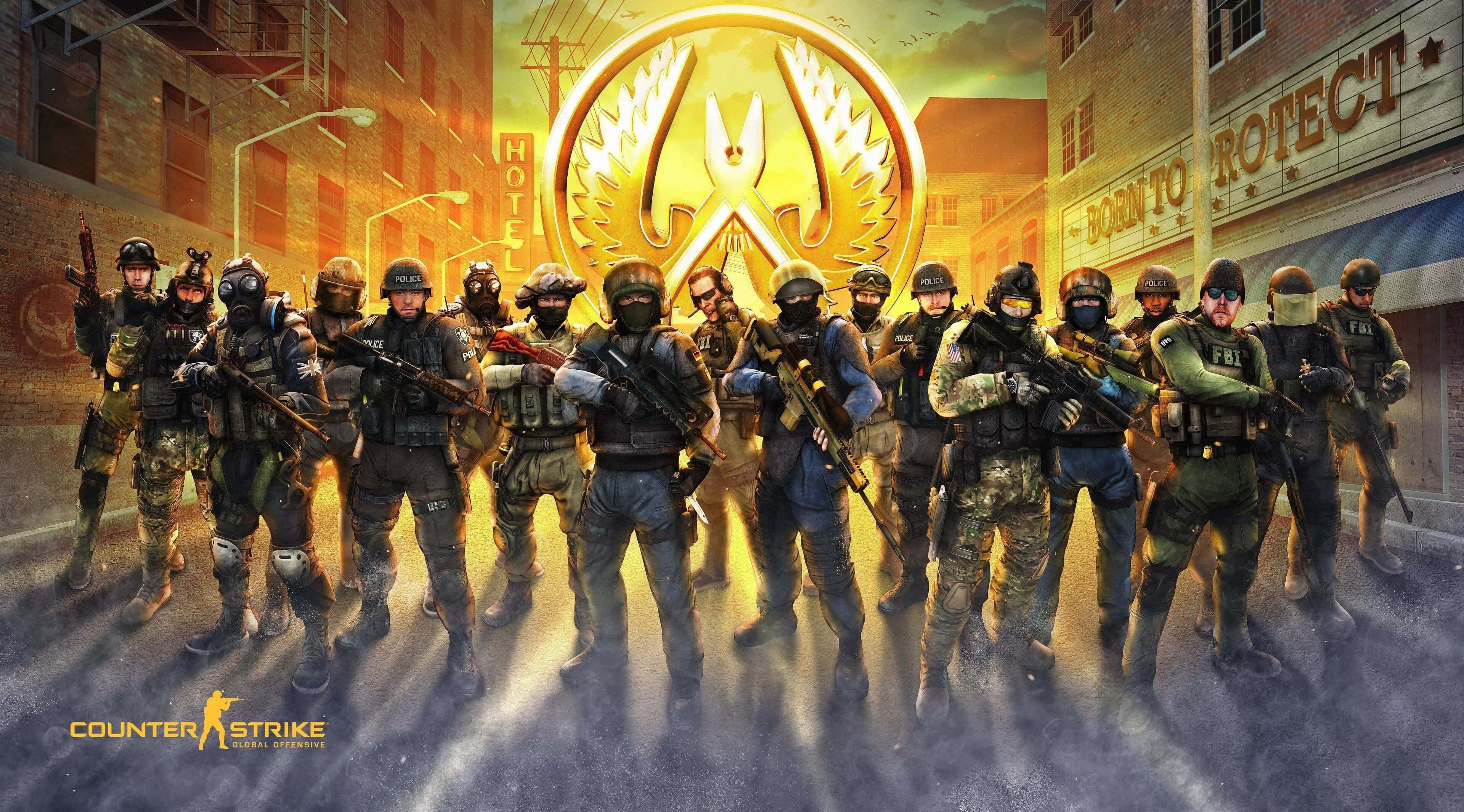 Counter Strike Global Offensive, tactical operators, urban street, 4K Desktop Wallpaper