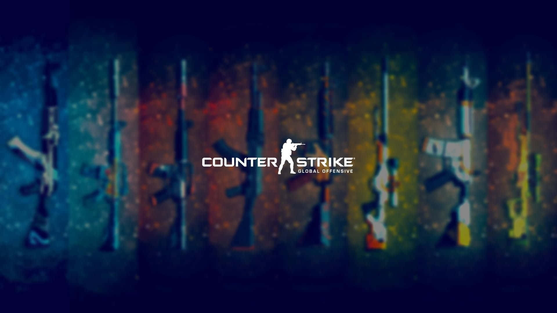 Counter Strike Global Offensive, logo, rifle silhouettes, Full HD Desktop Wallpaper