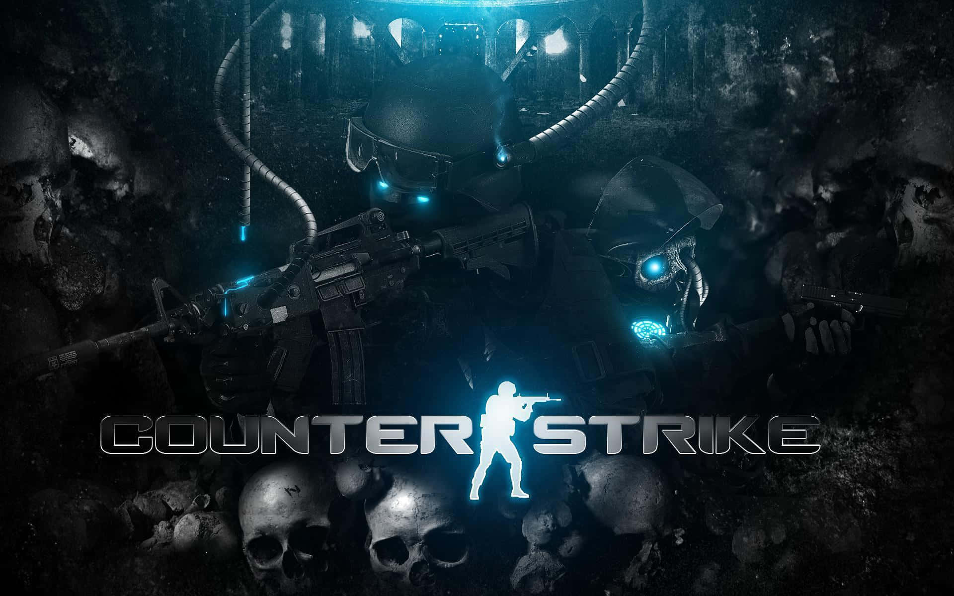 Counter Strike, Counter Strike 1.6, glowing blue eyes, Full HD Desktop Wallpaper
