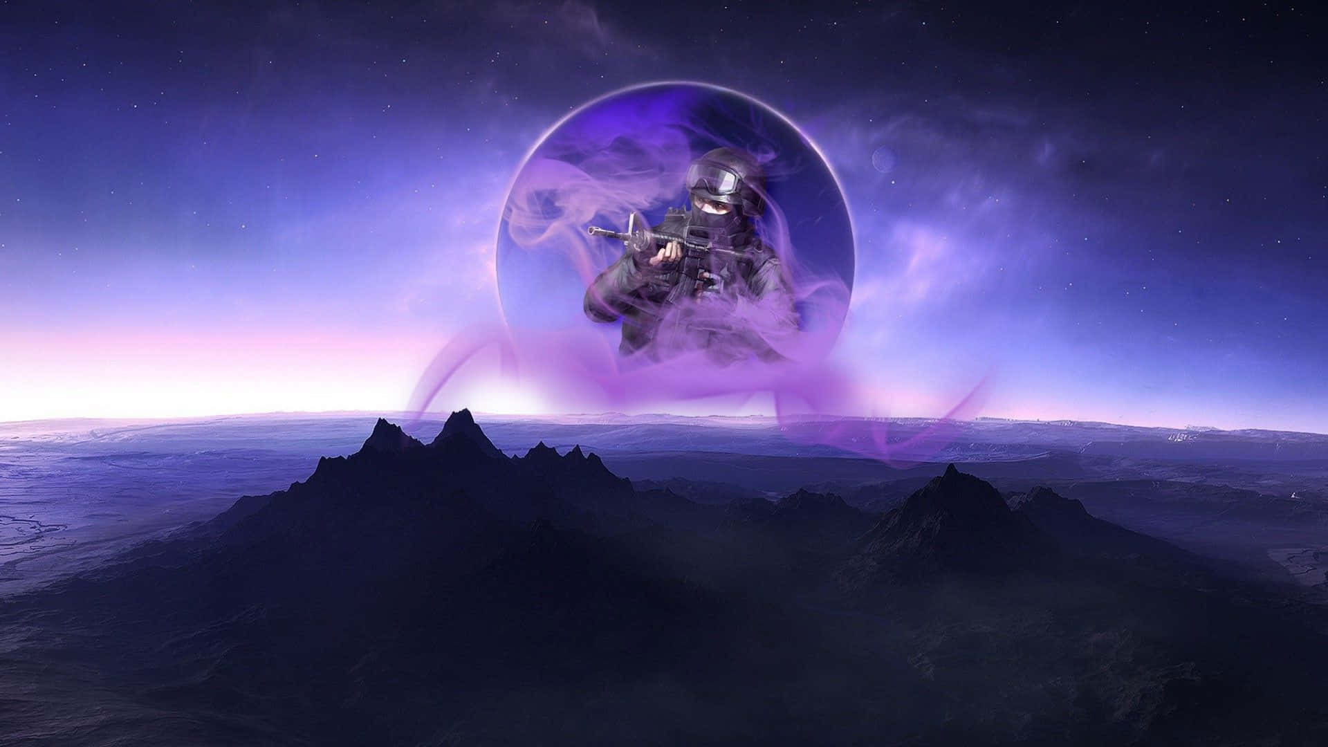 Counter Strike Global Offensive Desktop, purple sphere, glowing purple bubble, Full HD Desktop Wallpaper