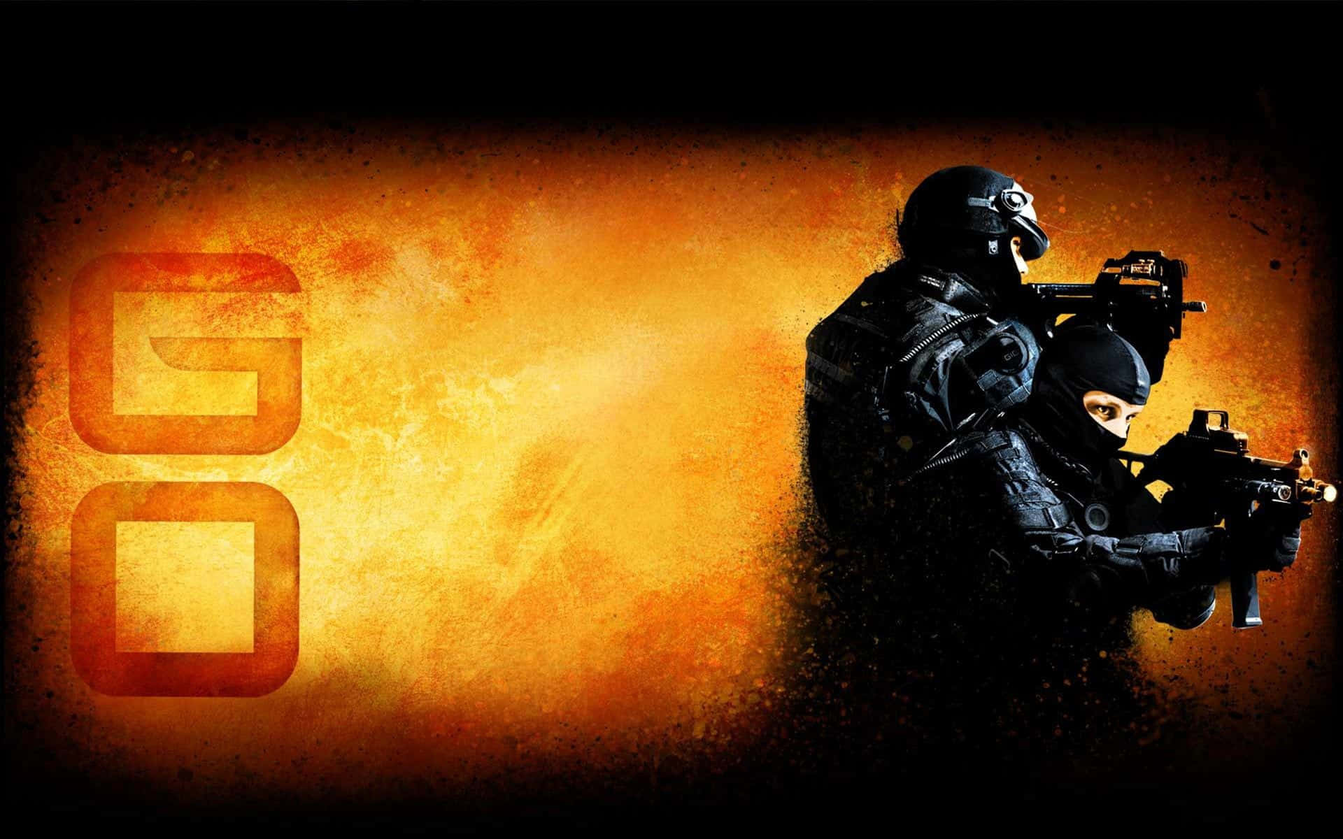 Counter Strike Global Offensive, black gear, rifles, Full HD Desktop Wallpaper
