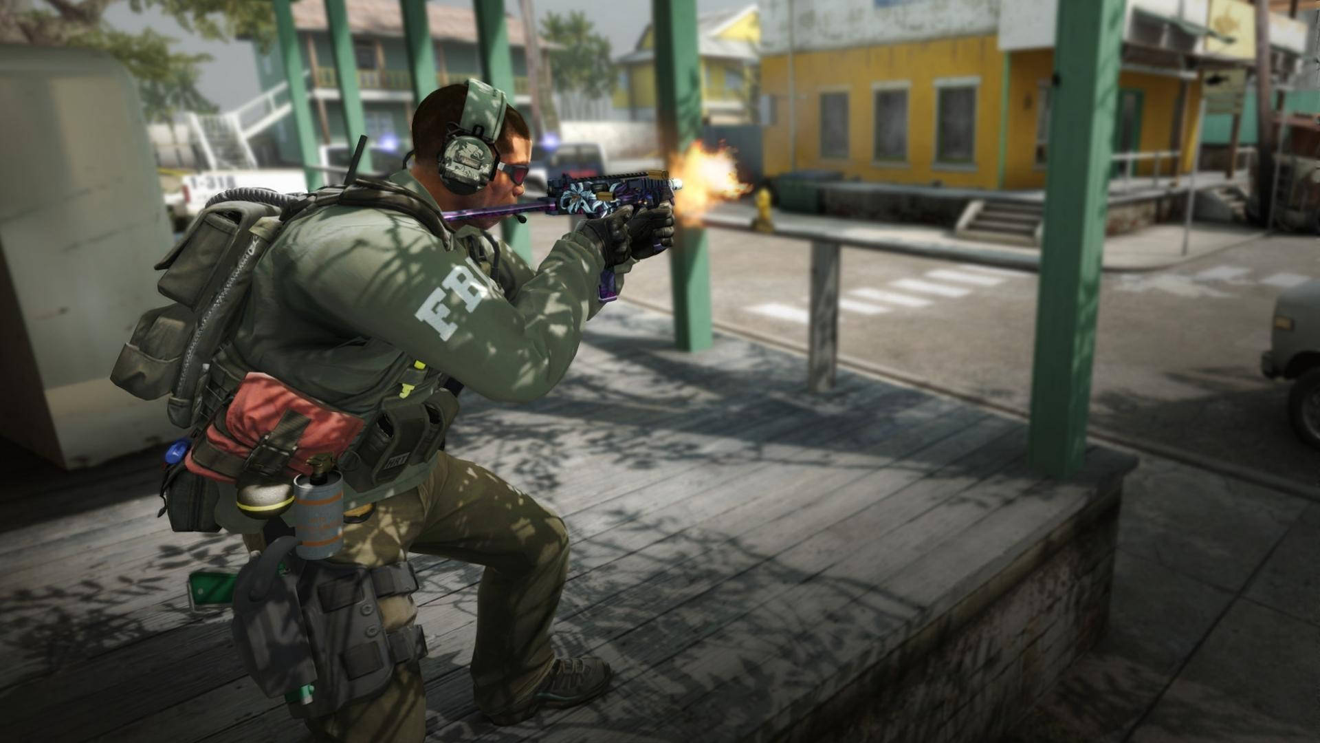 Counter Strike Global Offensive, tactical gear, glowing weapon, Full HD Desktop Wallpaper