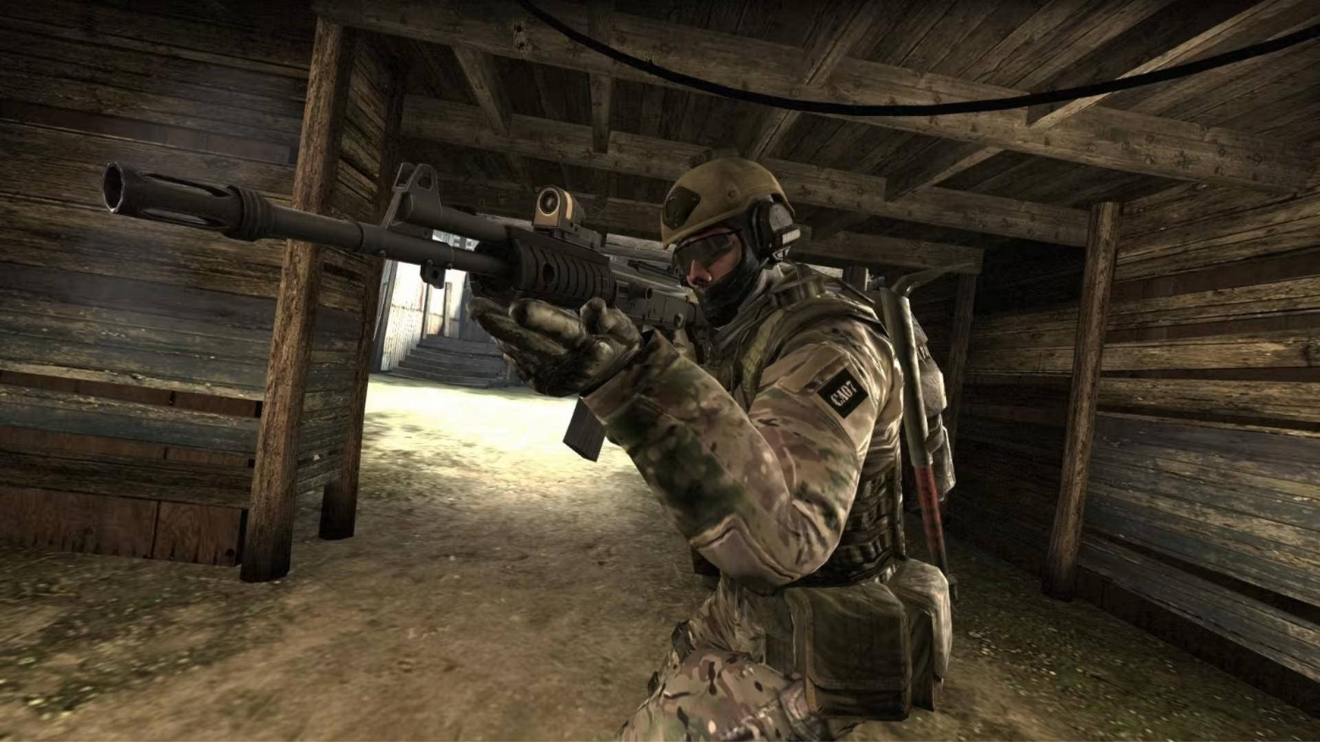 Counter Strike Global Offensive, tunnel, soldier, Full HD Desktop Wallpaper