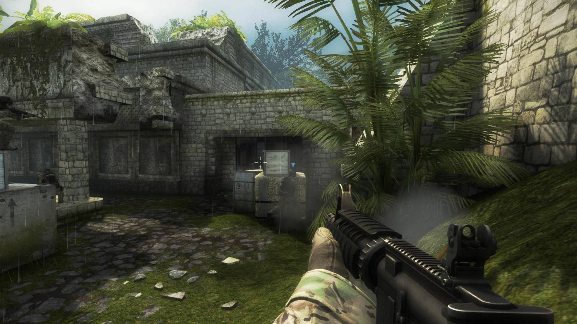 Counter Strike Global Offensive, forest, rain-soaked tropical ruin, Full HD Desktop Wallpaper