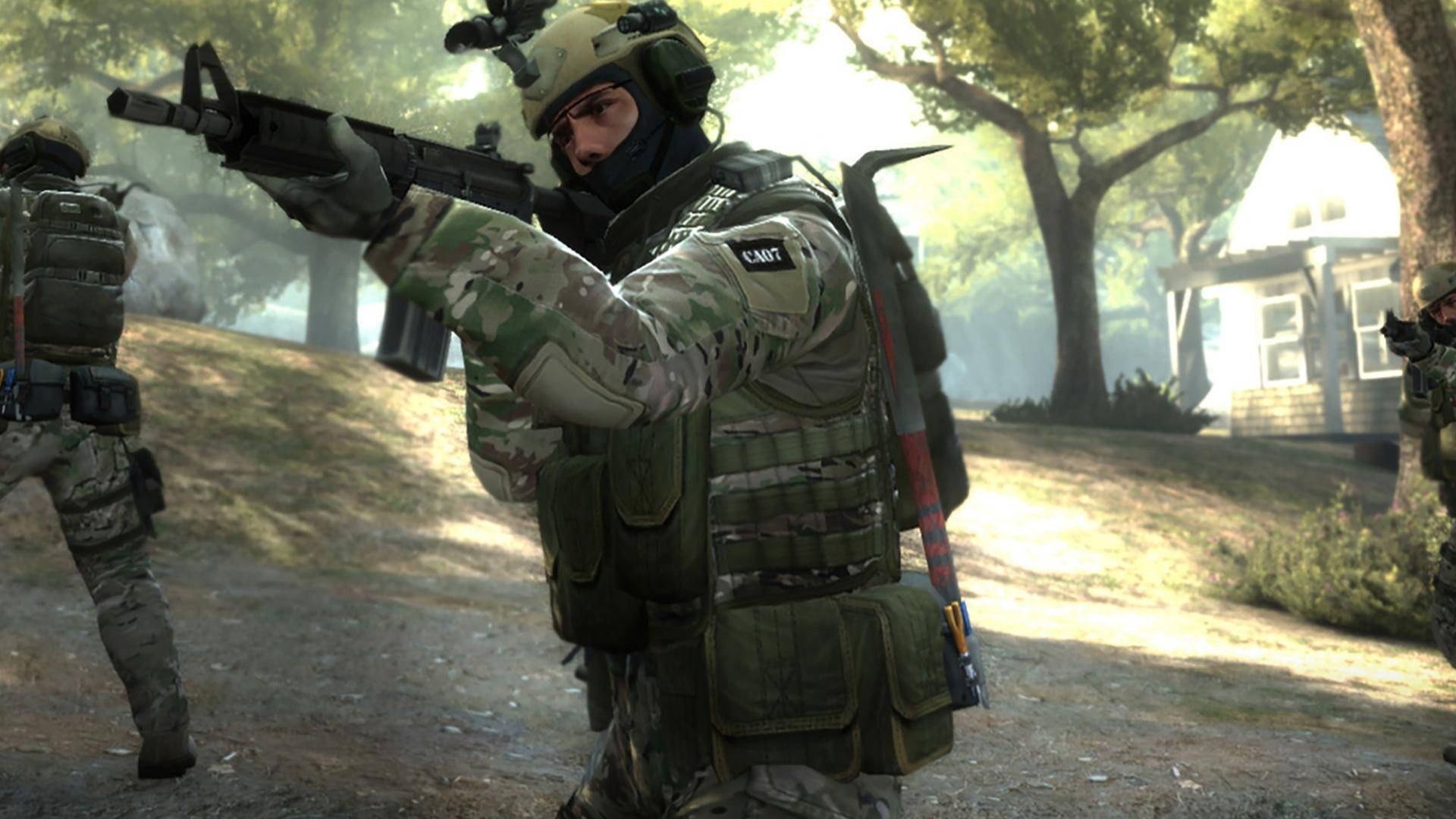 Counter Strike Global Offensive, soldiers, camouflage gear, Full HD Desktop Wallpaper