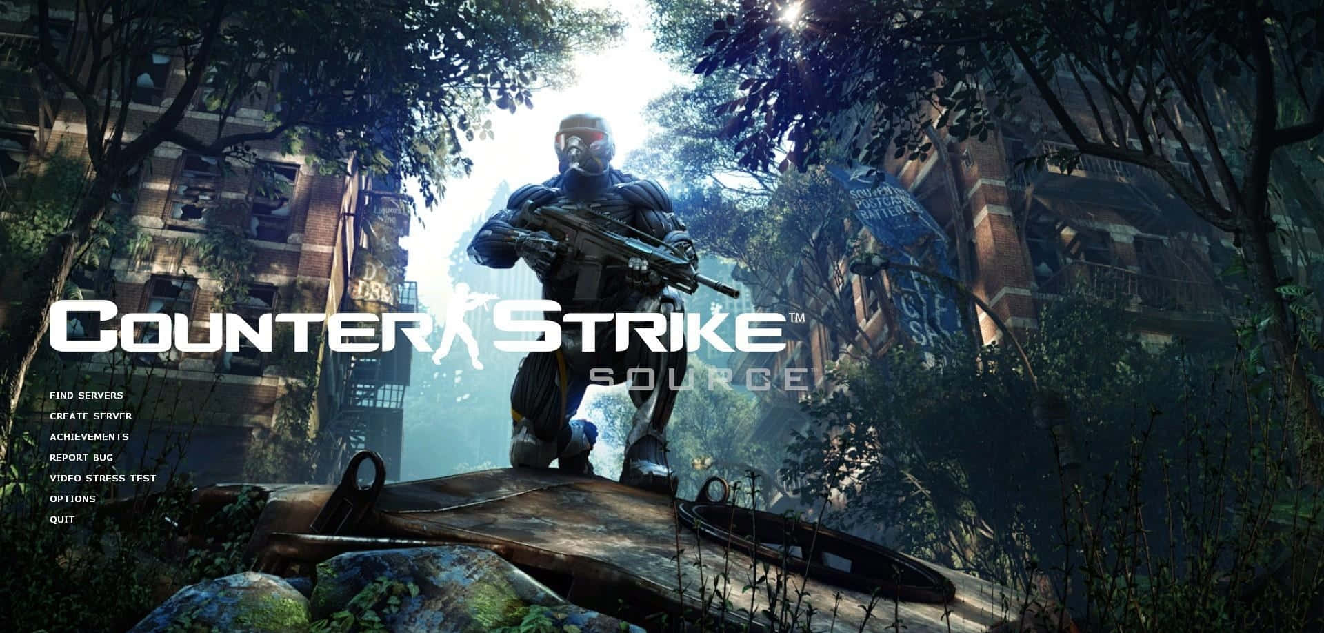 Counter Strike Source, tactical gear, wrecked vehicle, Full HD Desktop Wallpaper