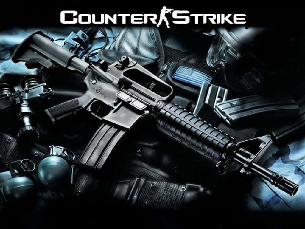 Counter Strike Source, tactical rifle, military gear, SD Desktop Wallpaper