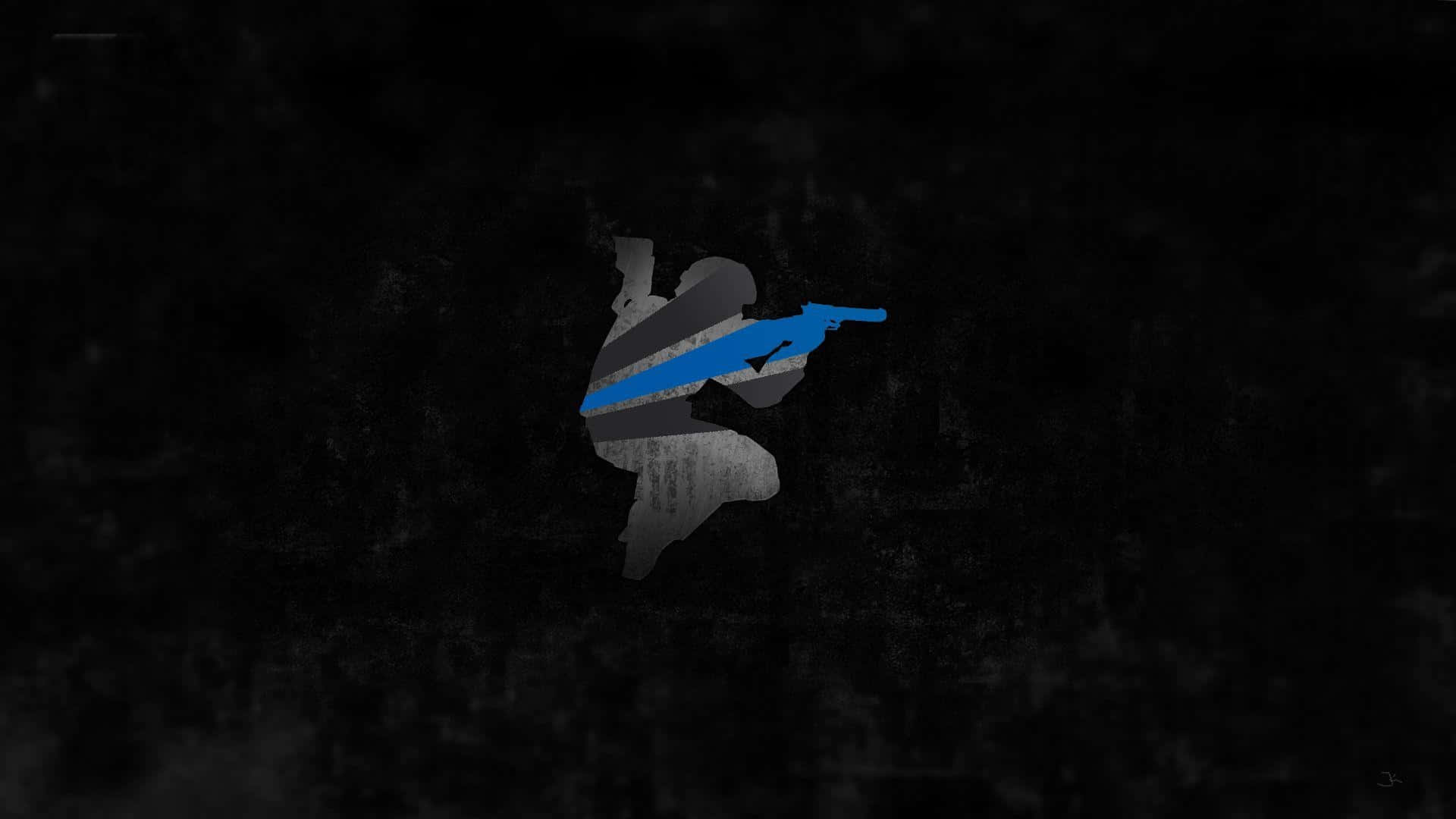 Counter Strike Source, blue gun, textured black background, Full HD Desktop Wallpaper