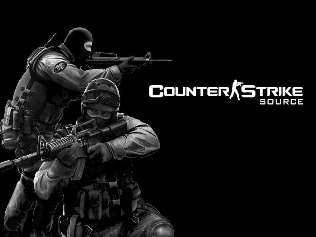 Counter Strike Source, black, white gear, SD Desktop Wallpaper