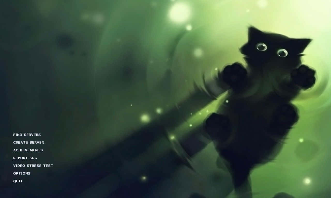Counter Strike Source, cat lobby screen, glowing eyes, HD Desktop Wallpaper