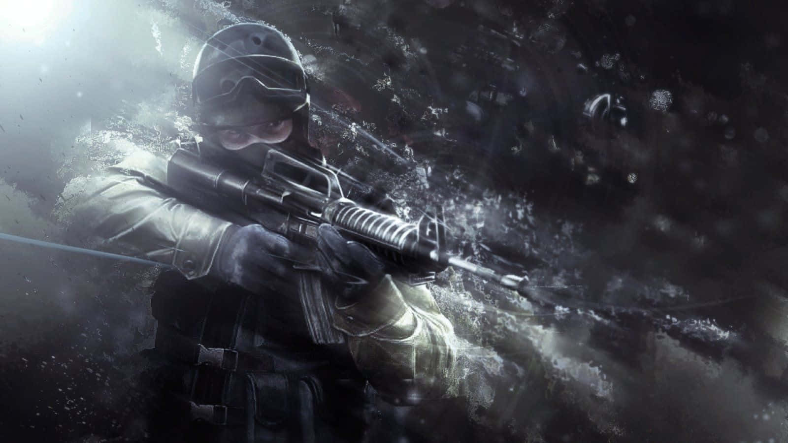 Counter Strike Source, tactical gear, rifle, HD Desktop Wallpaper