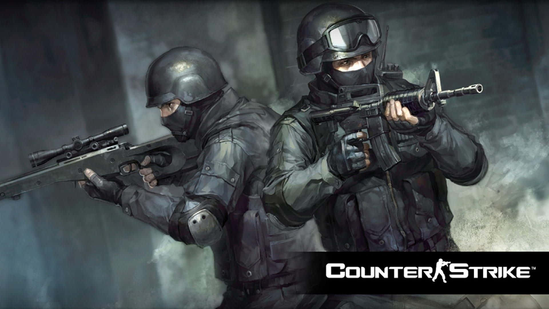 Counter Strike Source, tactical soldiers, dark gear, Full HD Desktop Wallpaper