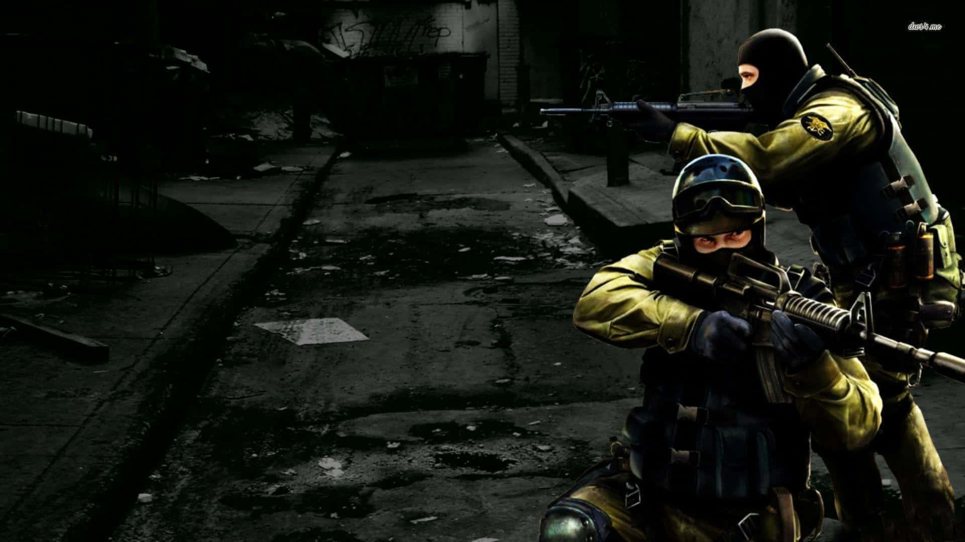 Counterstrike, tactical gear, urban alley, Full HD Desktop Wallpaper