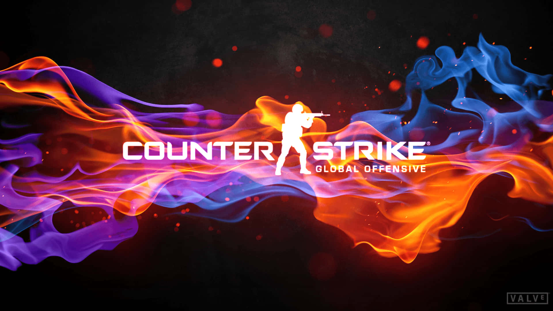 Counterstrike, silhouetted soldier, rifle, Full HD Desktop Wallpaper