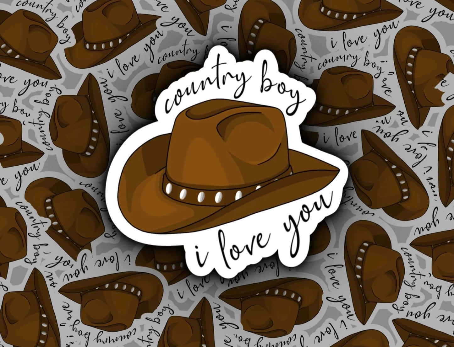 Country Boy Love, brown cowboy hat, i love you, HD Desktop Wallpaper