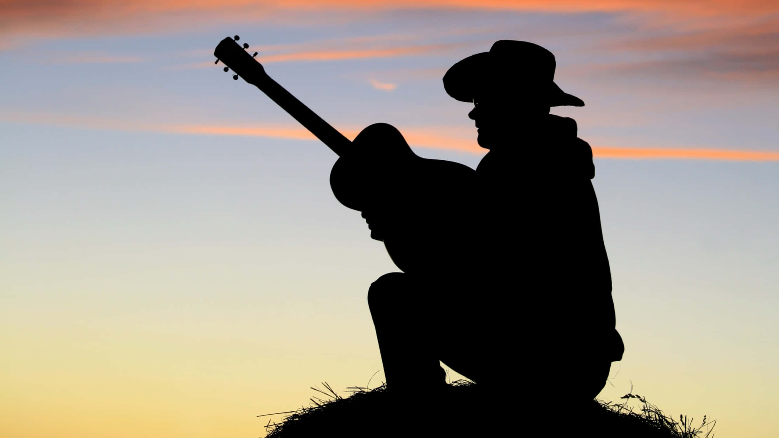 Country Boy, sunset, cowboy, 2K Desktop Wallpaper