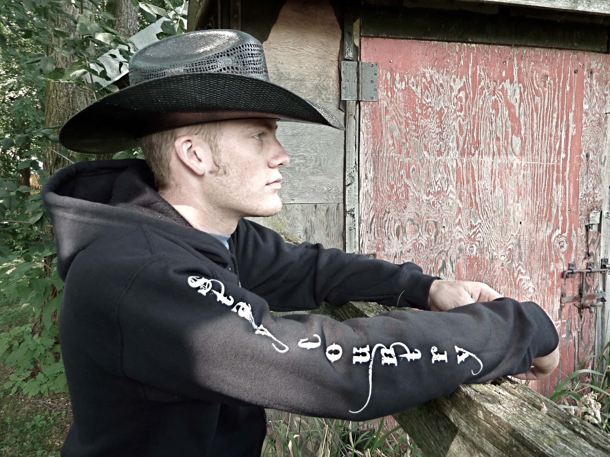 Country Boy, black cowboy hat, hoodie, Full HD Desktop Wallpaper