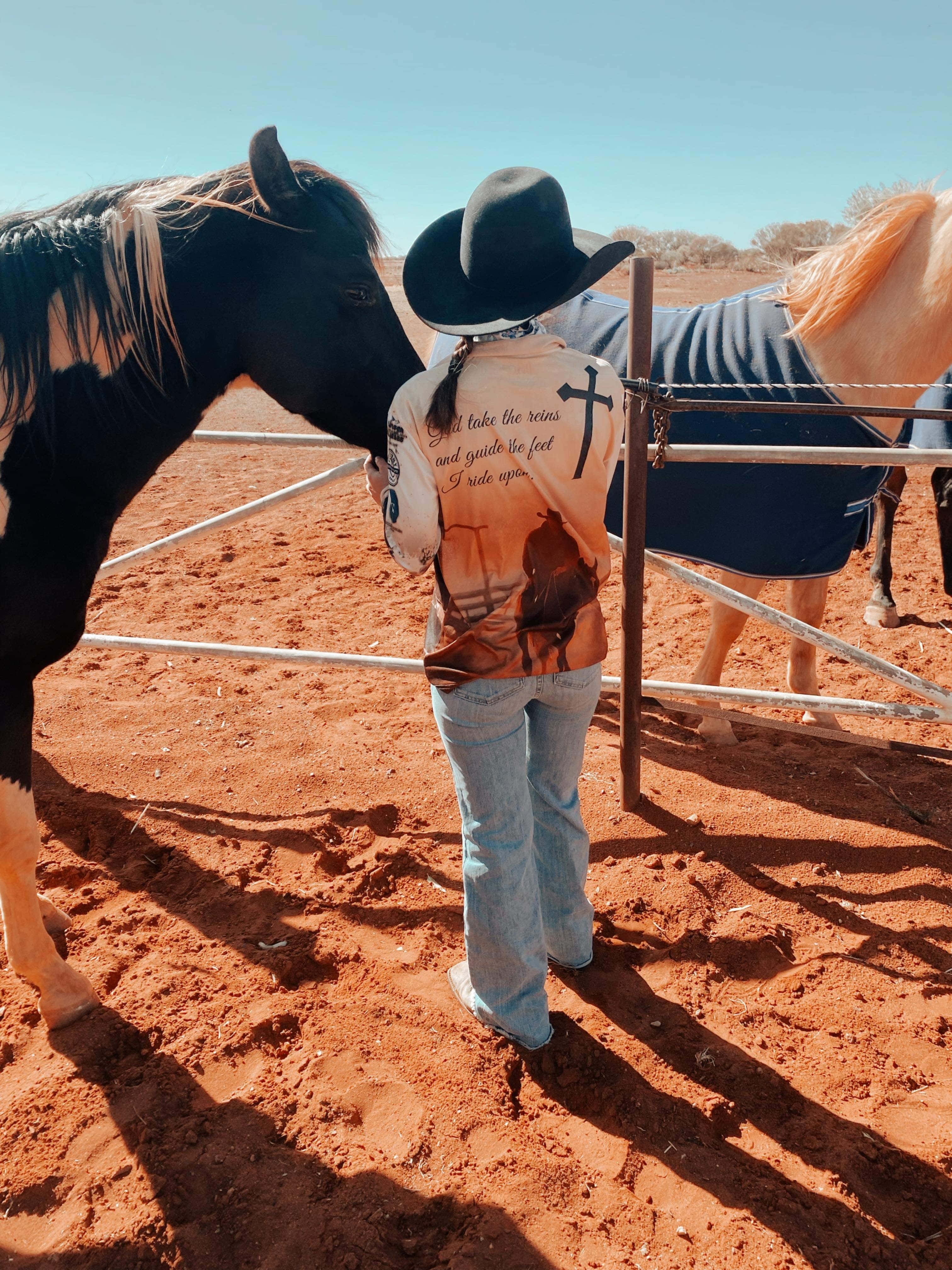 cowboy hat, printed shirt, red dirt corral, 4K Phone Wallpaper