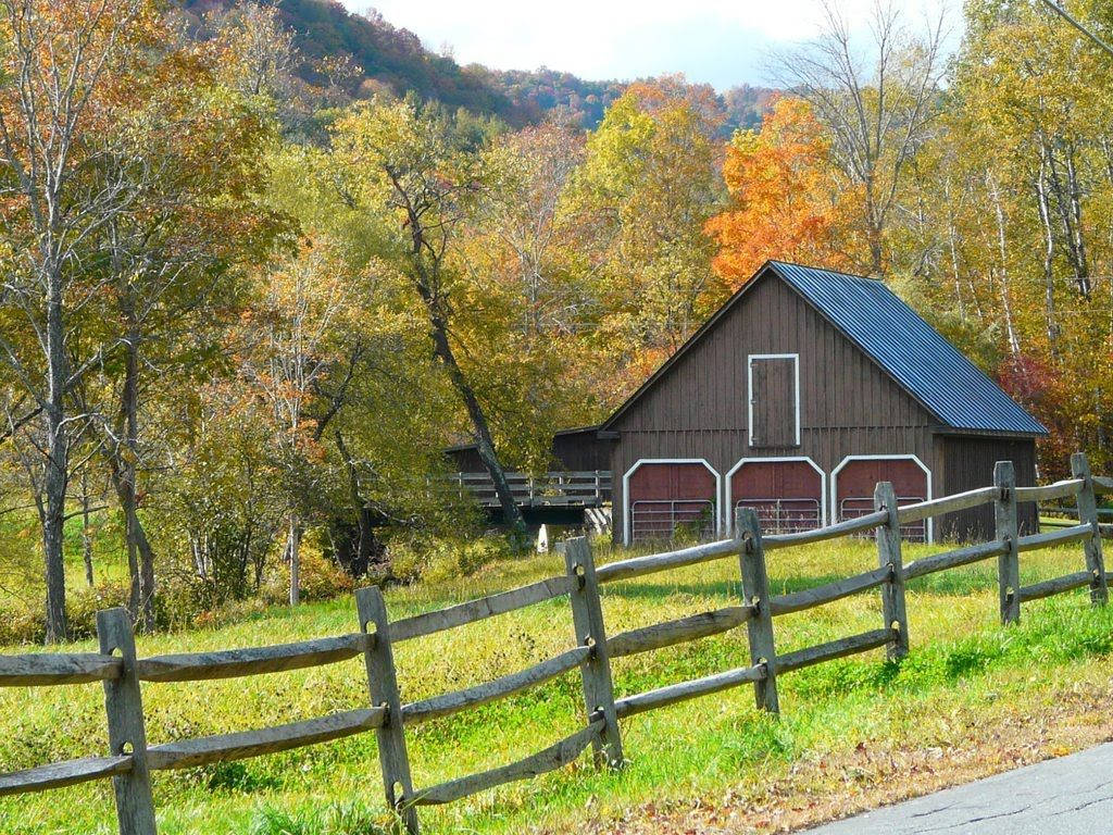 farmhouse, country road, rustic wooden barn, SD Desktop Wallpaper