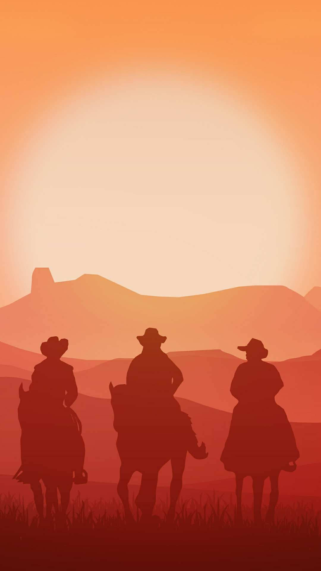 Country Western, sunset, desert, Full HD Phone Wallpaper