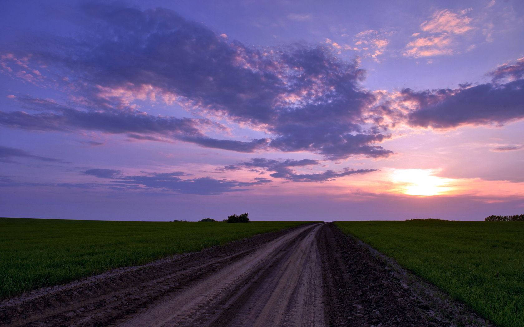 country road, evening horizon, dirt road, HD Desktop Wallpaper