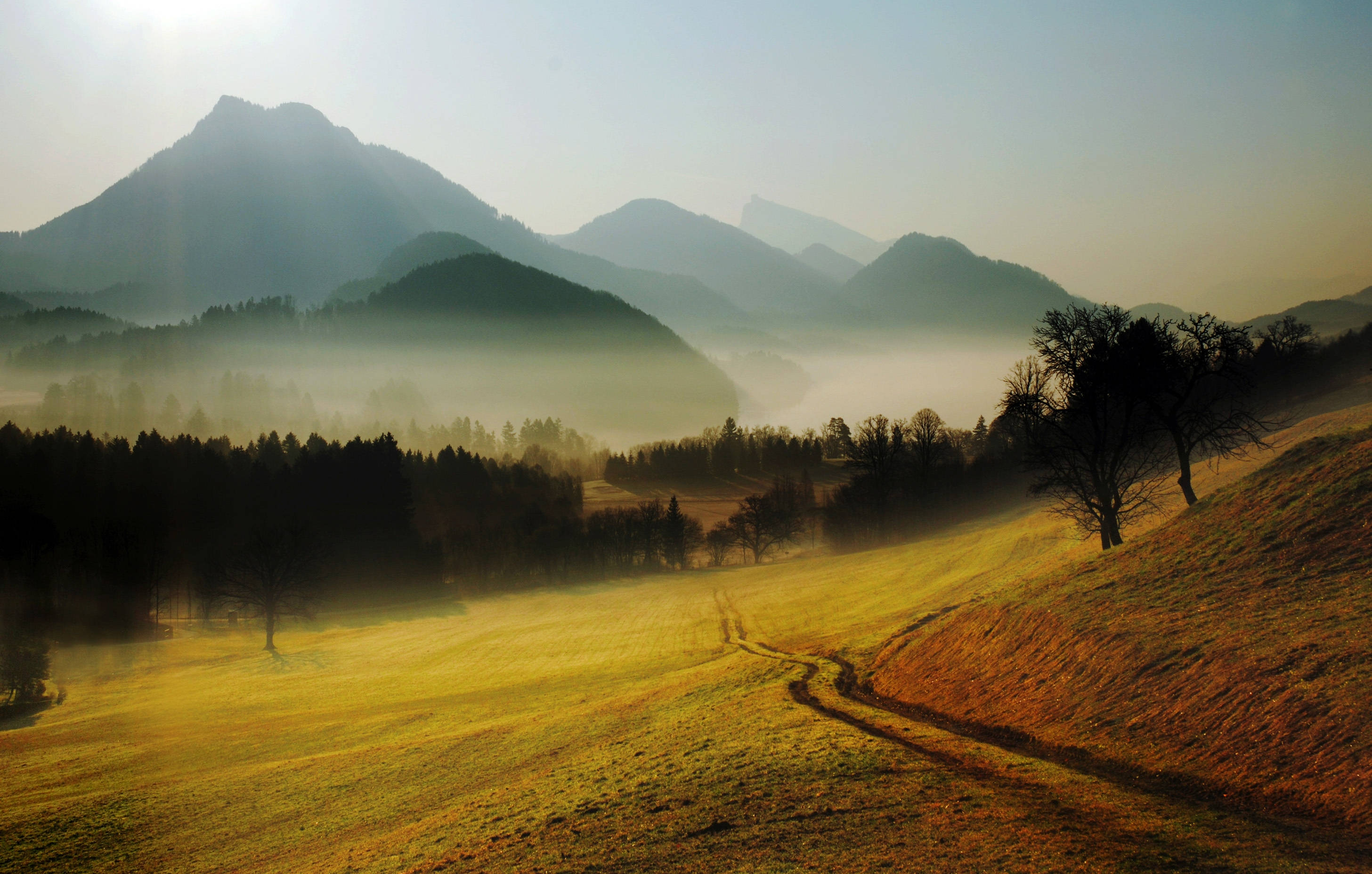 hills, mountains, country road, 2K Desktop Wallpaper