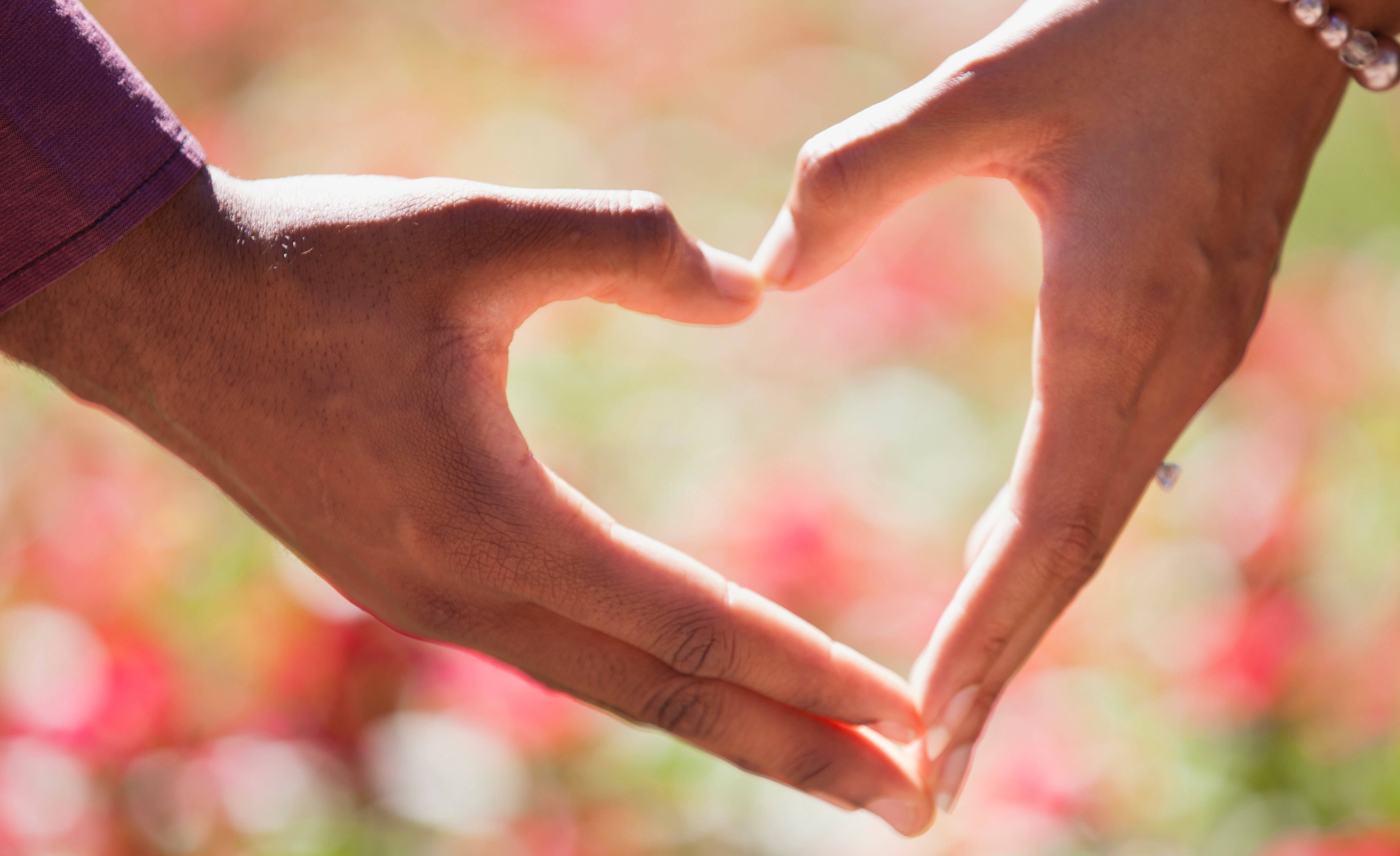 heart shape, warm autumn colors, soft blurred background, 5K Desktop Wallpaper