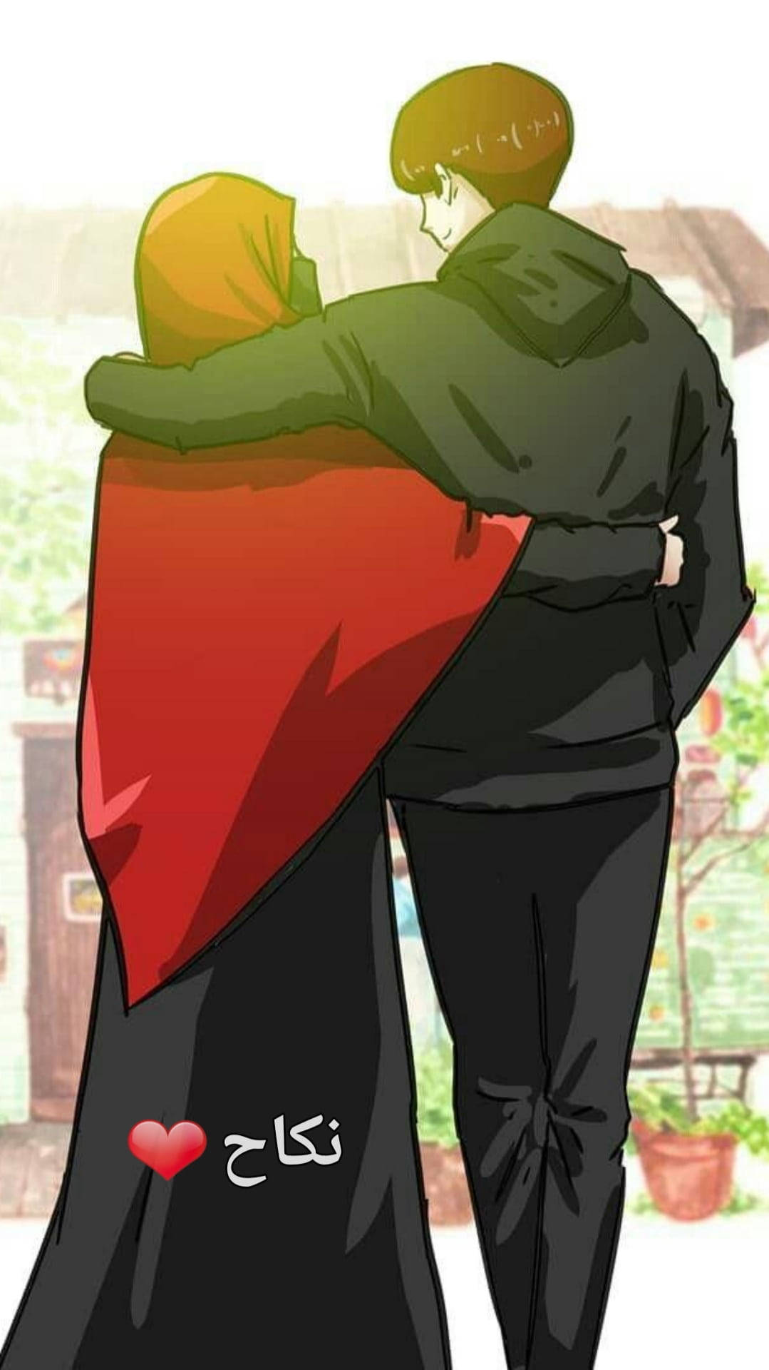 Muslim couple, cartoon, anime characters, Full HD Phone Wallpaper