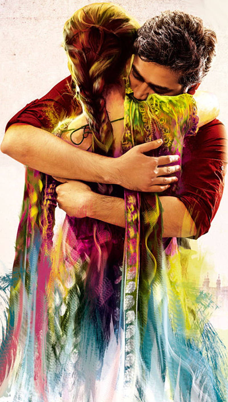 couple, true love hug, vibrant abstract painting, HD Phone Wallpaper