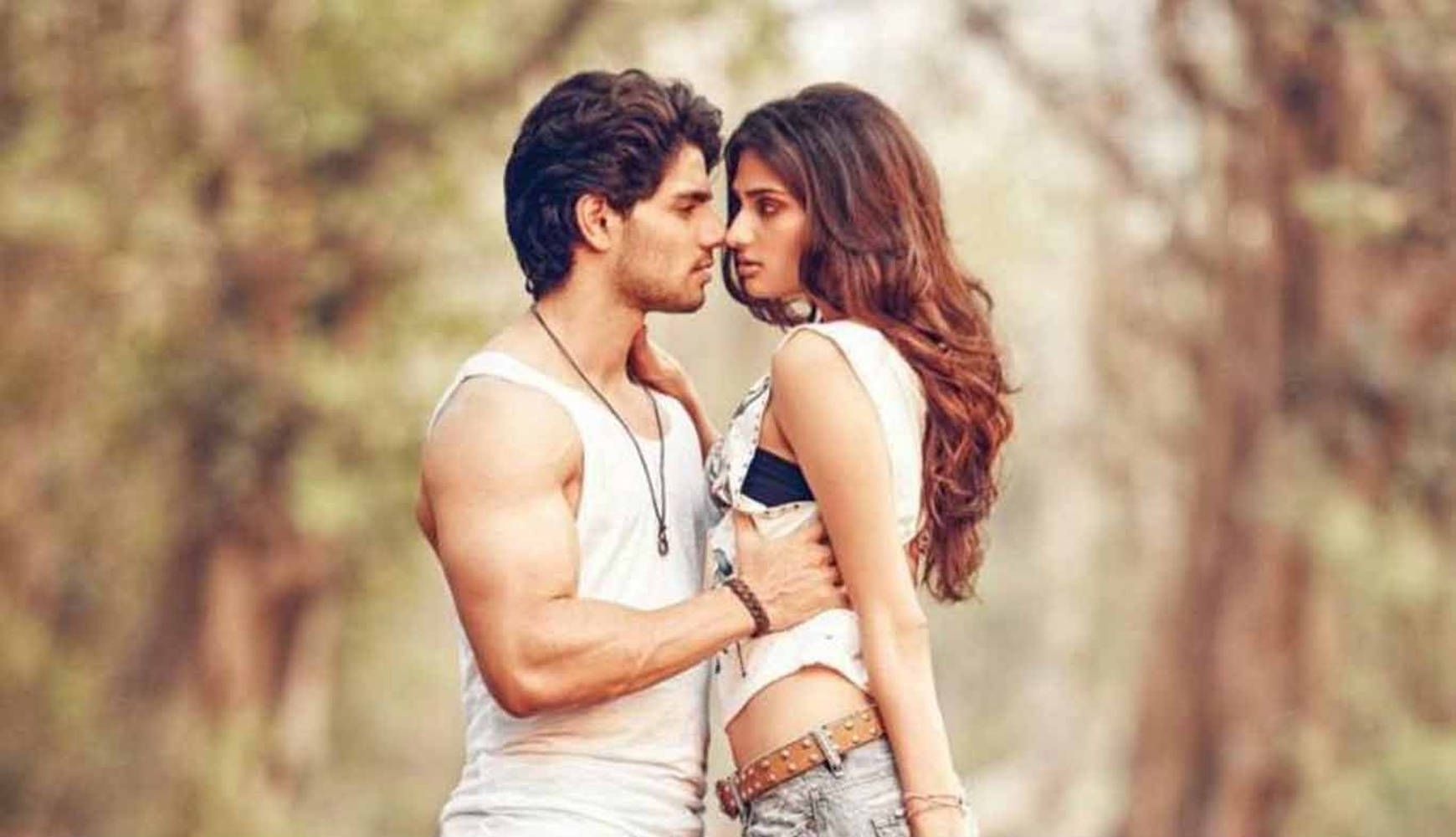 Indian Movie Hero Couple, white tops, sunlit forest, HD Desktop Wallpaper