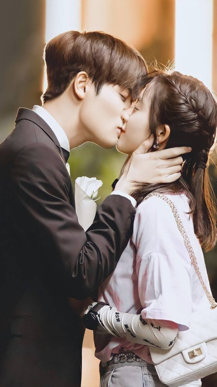 Korean couple, man in a suit, woman in a pink blouse, HD Phone Wallpaper