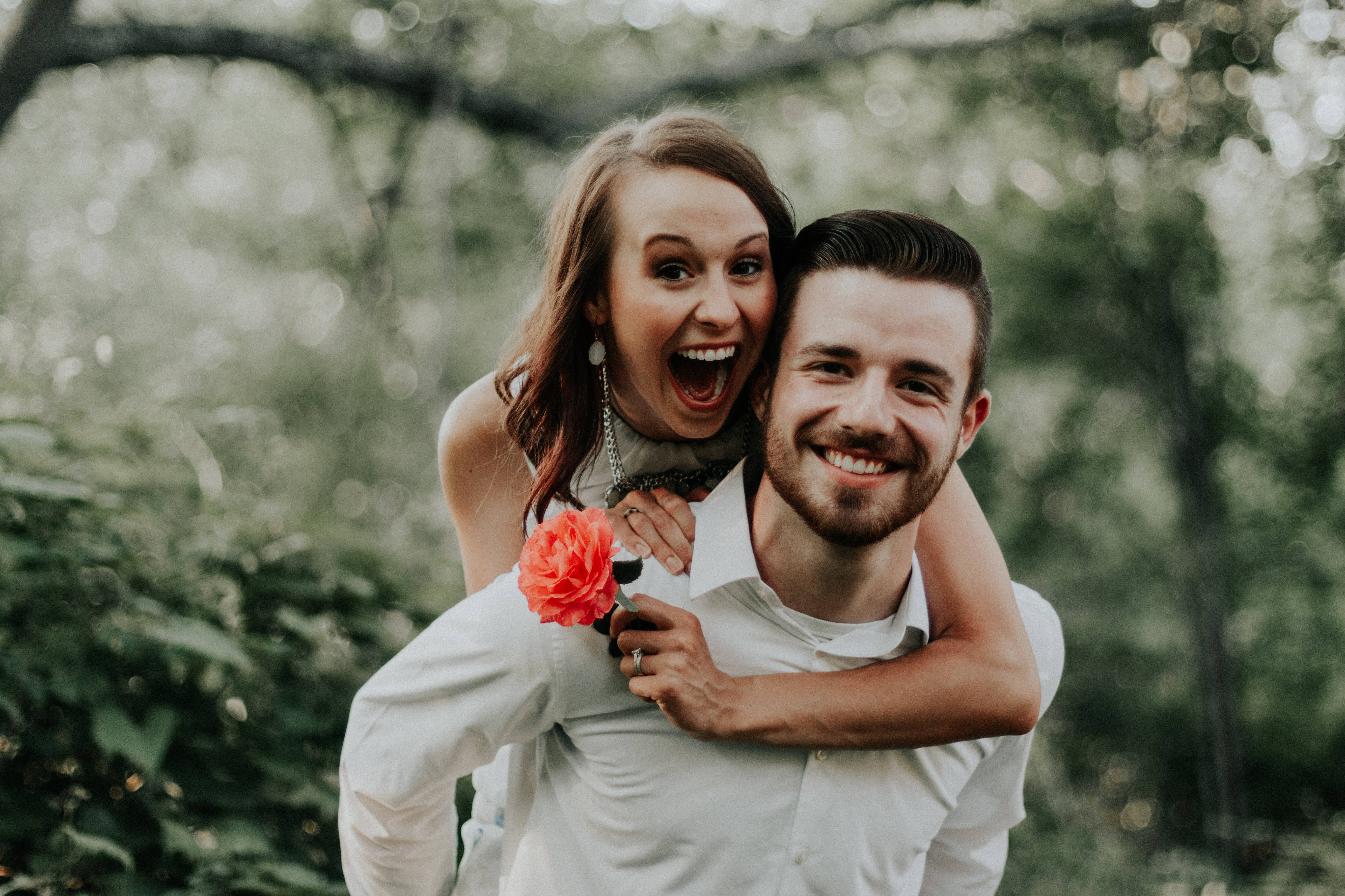 couple, forest, woman, 5K Desktop Wallpaper