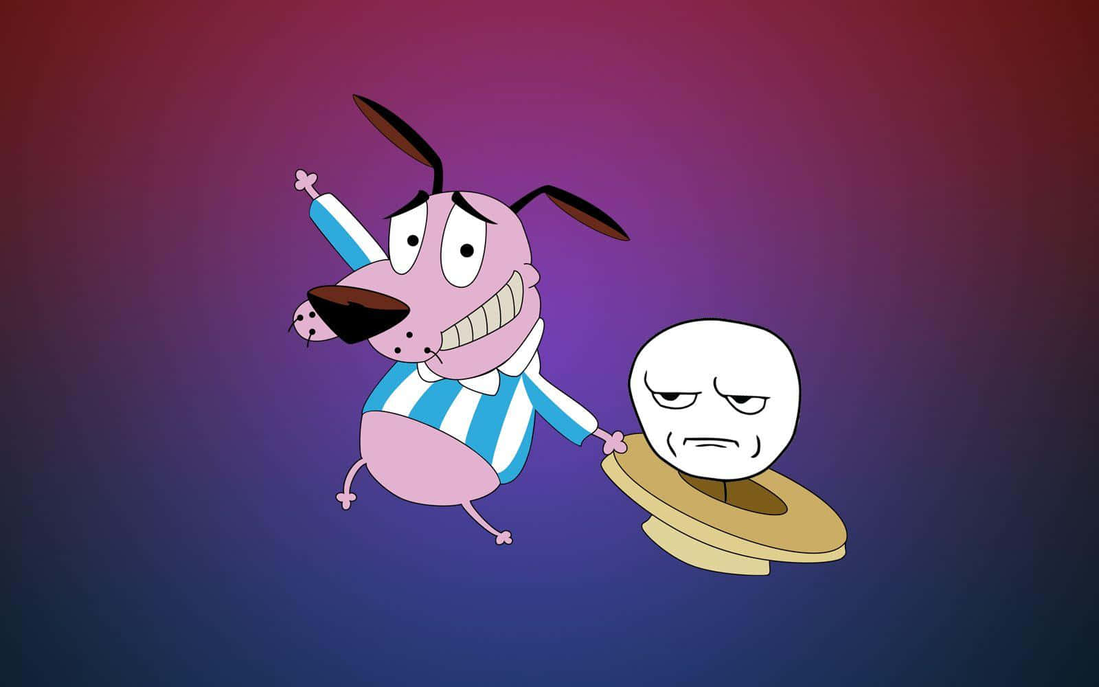 Courage the cowardly dog, striped shirt, toilet seat, HD Desktop Wallpaper