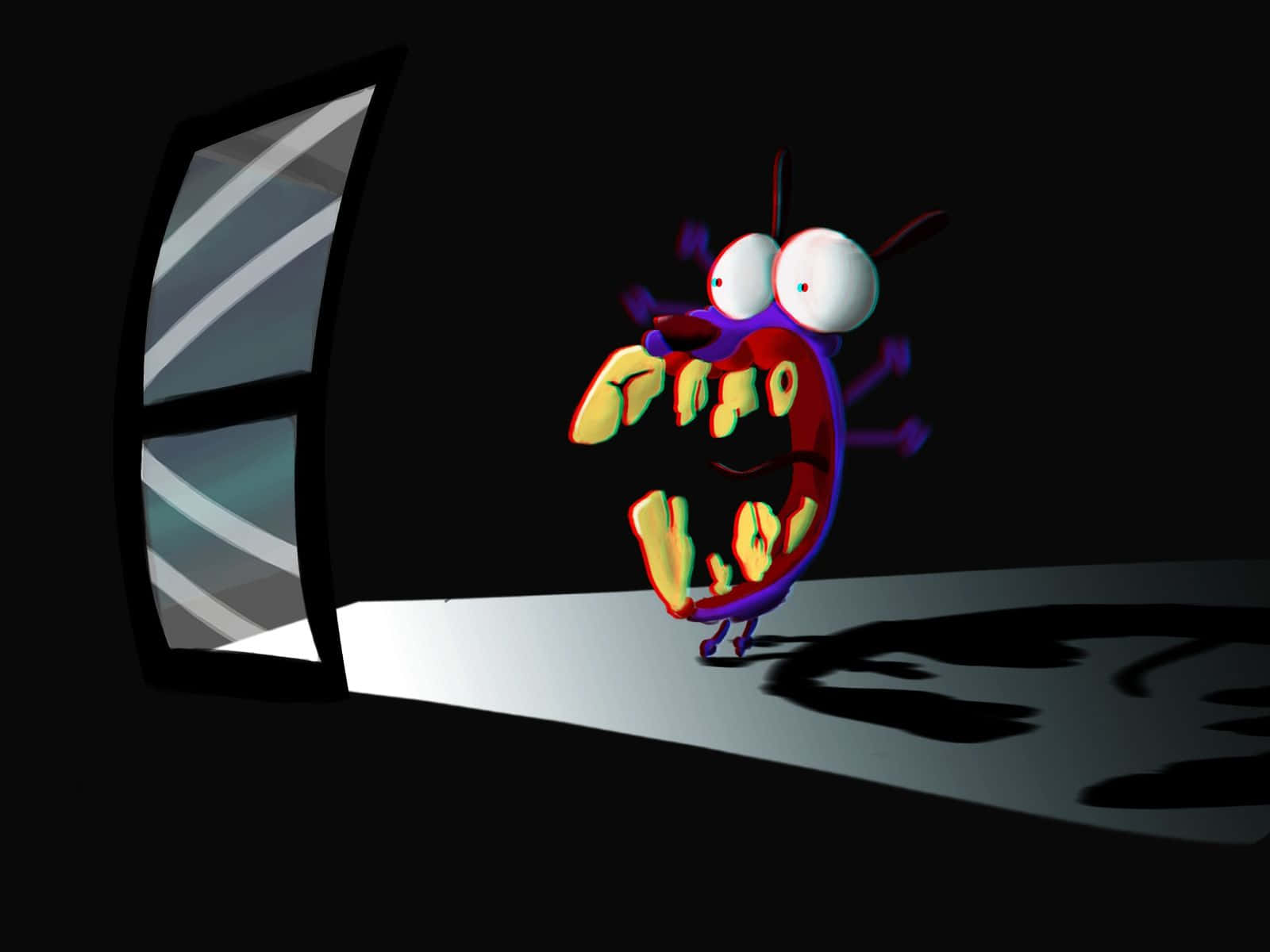 Courage the cowardly dog, hat shop, spotlight, HD Desktop Wallpaper